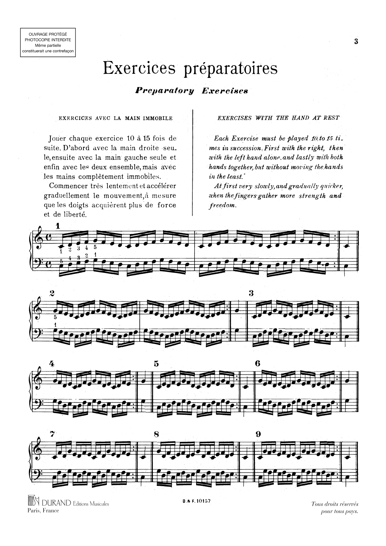 Exercices Preparatoires Pour le Piano, Opus 16: Piano/Vocal/Guitar Sheet