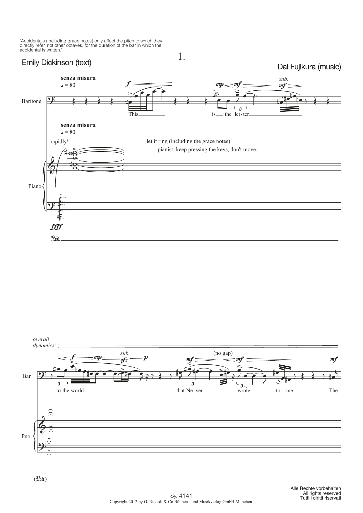 My Letter To The World: Piano/Vocal/Guitar Sheet