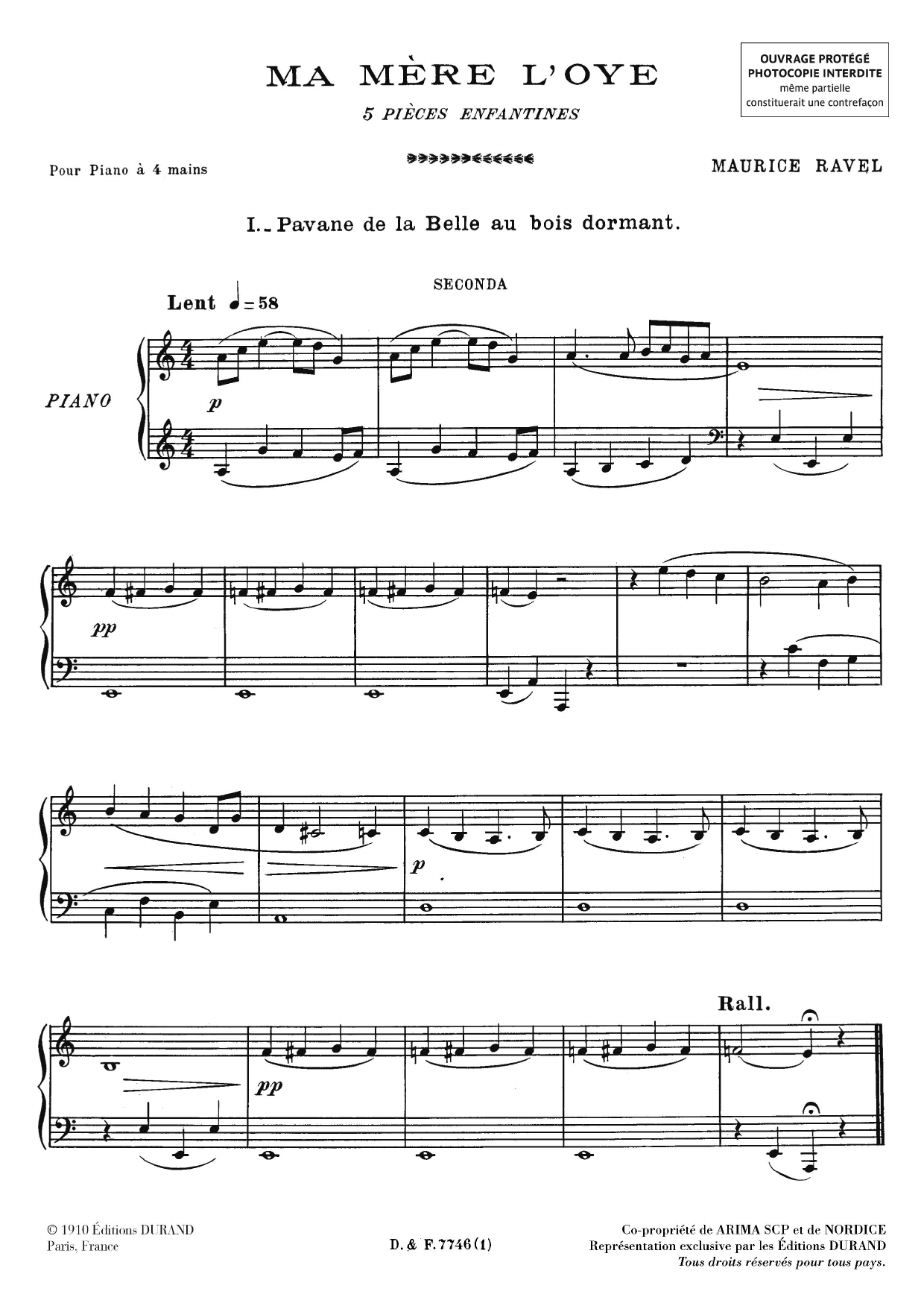 Ma mère l'oye: Piano Duet