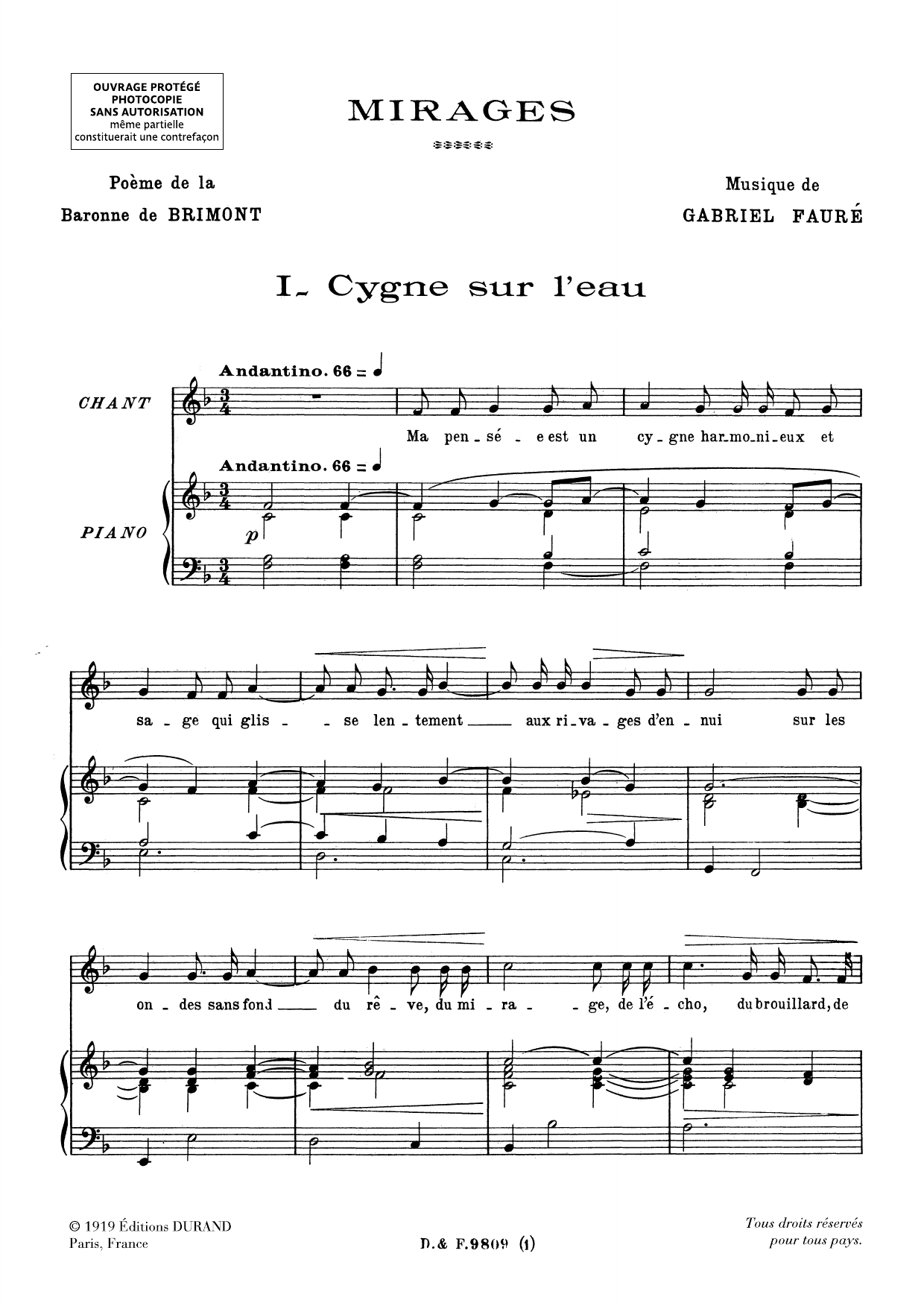 Mirages Opus 113: Piano Vocal