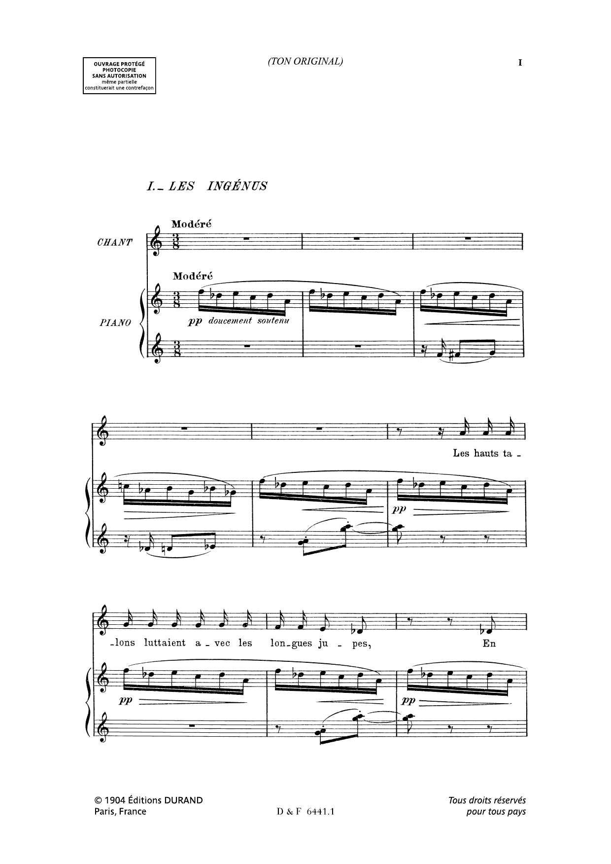 Fetes Galantes: Piano Vocal