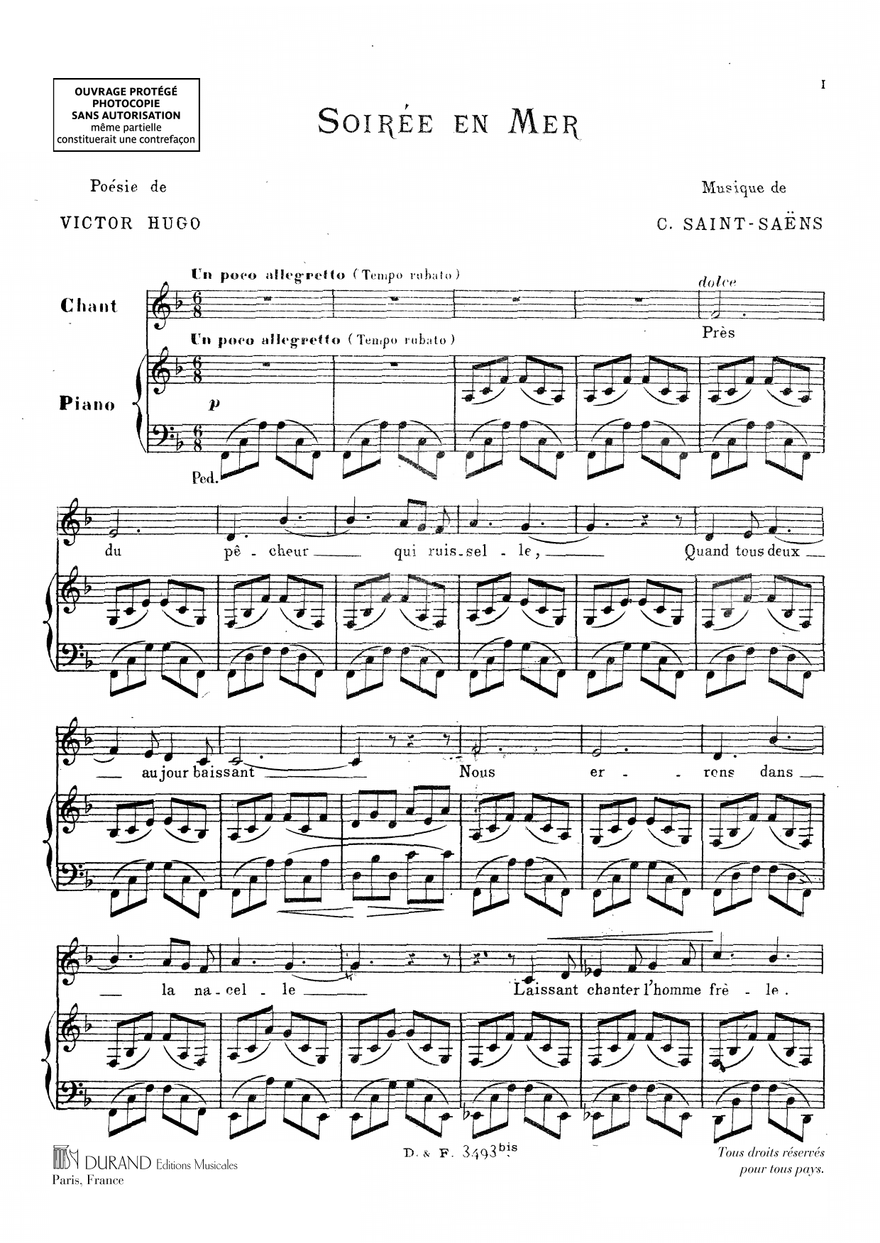 Soiree En Mer: Piano Vocal