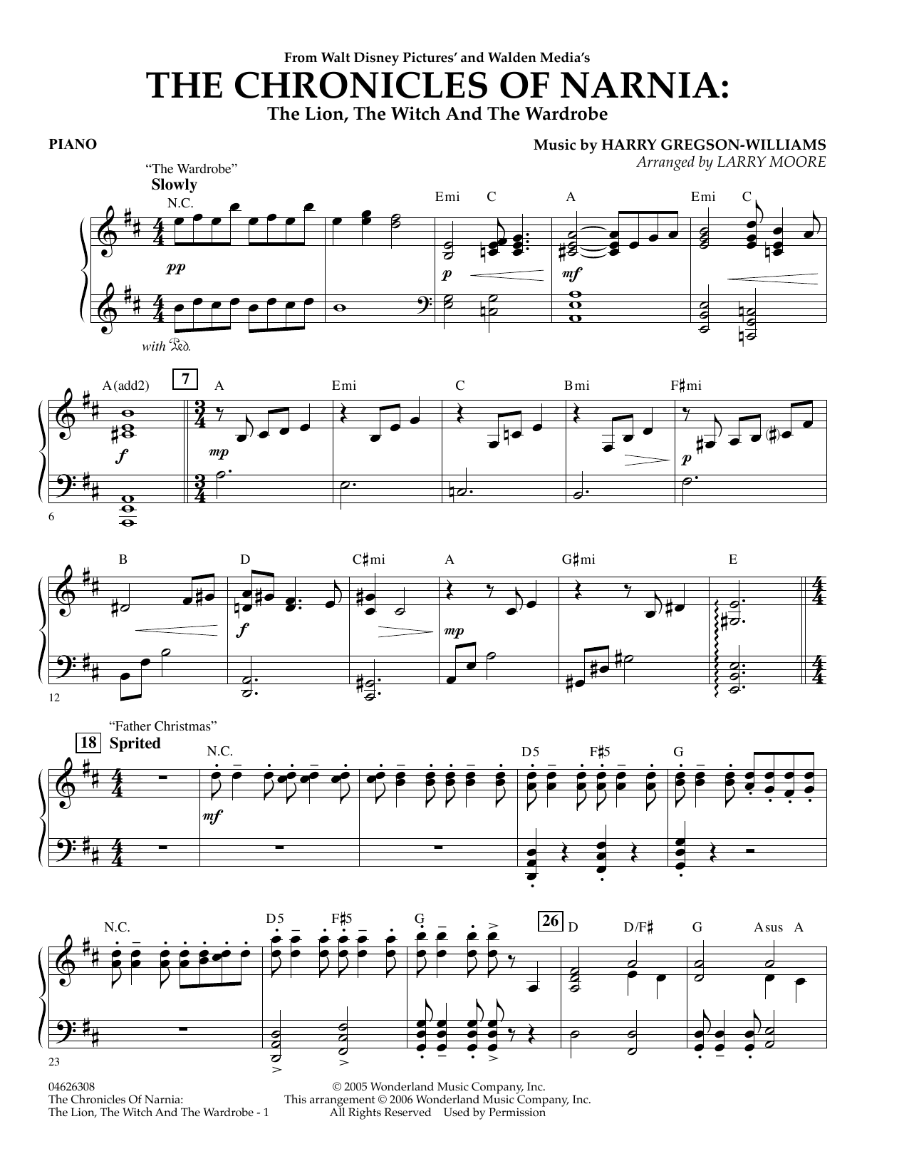 The Chronicles Of Narnia Piano Von Larry Moore Noten Zum Orchester 