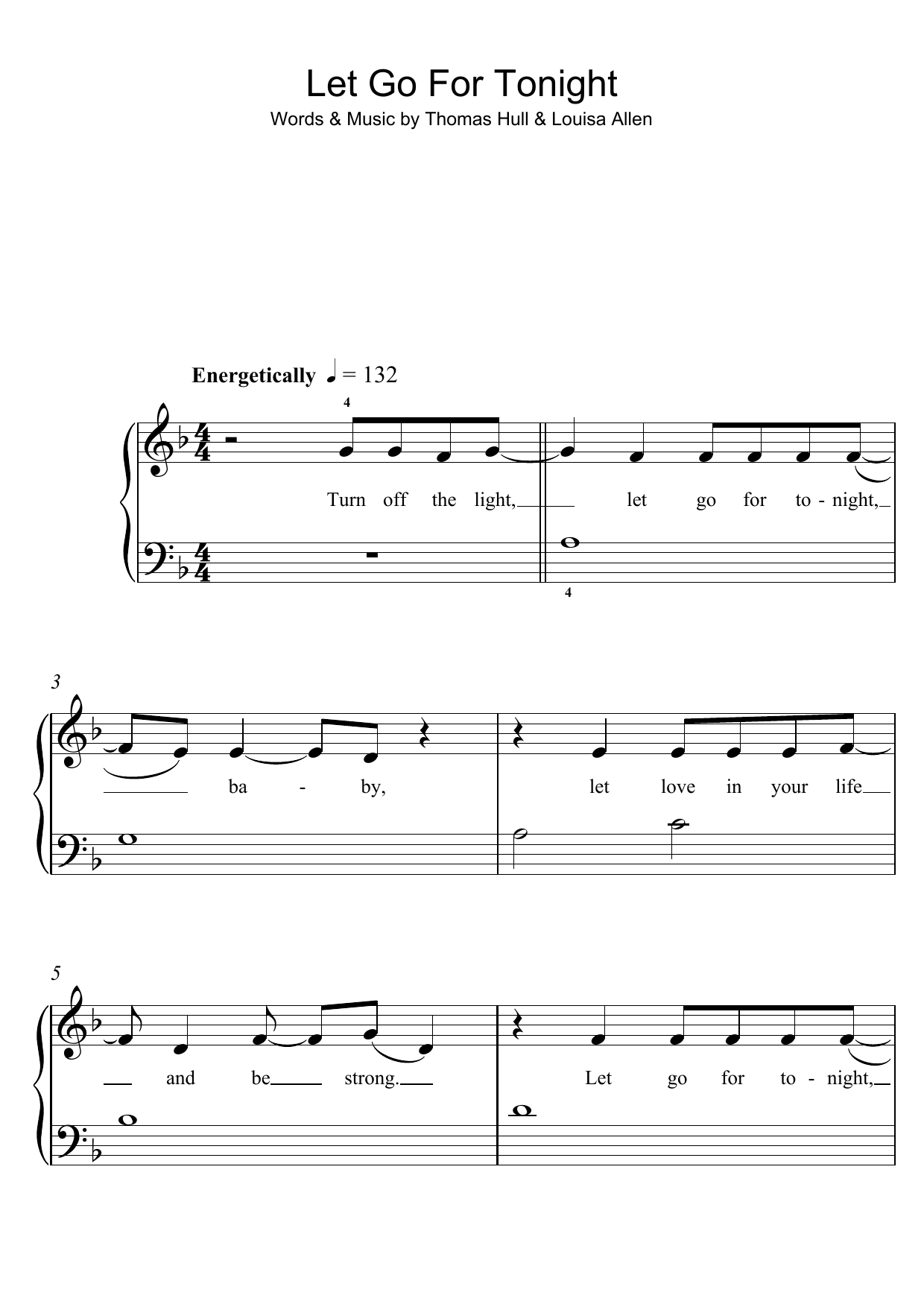 Let Go For Tonight: Easy Piano