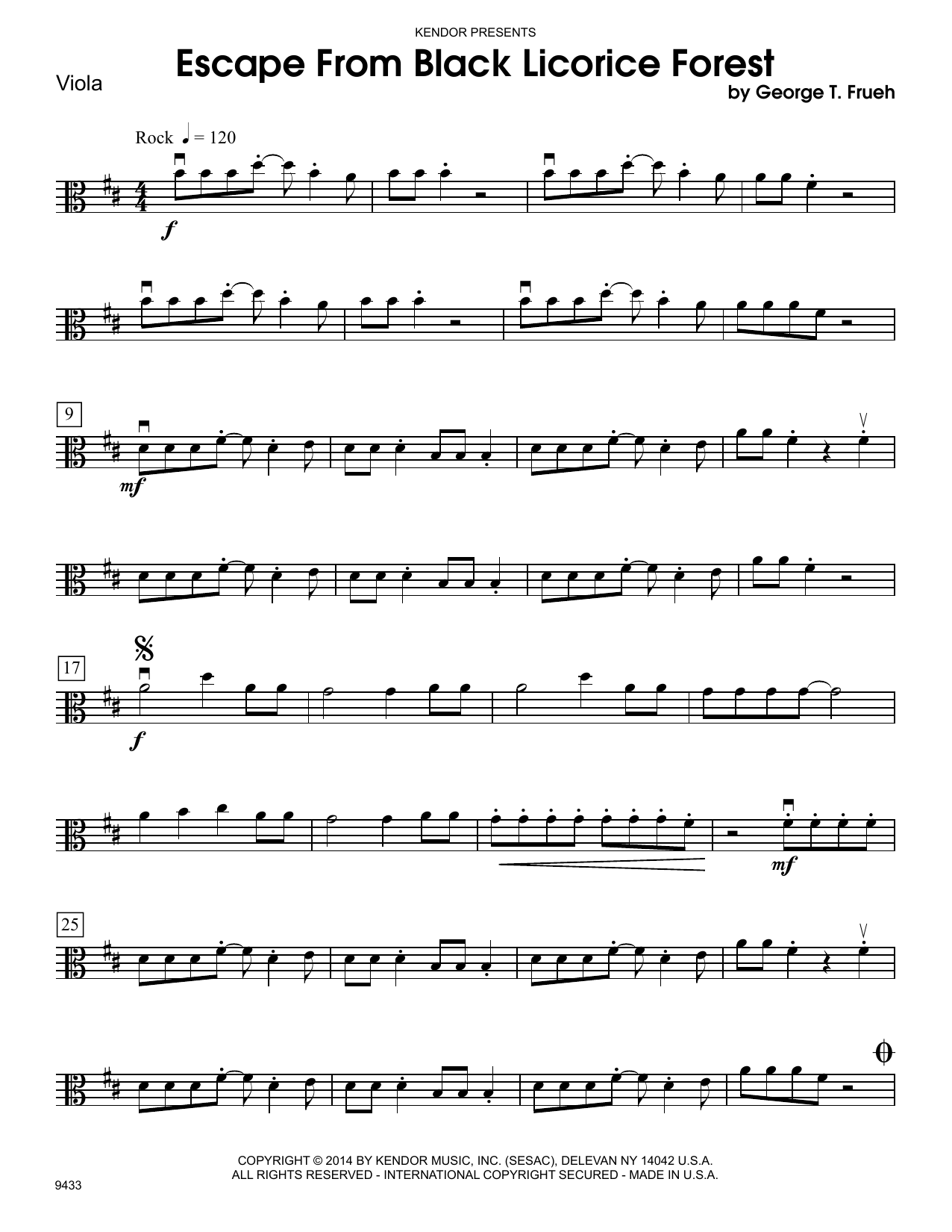 Escape From Black Licorice Forest Viola Sheet Music T. Frueh