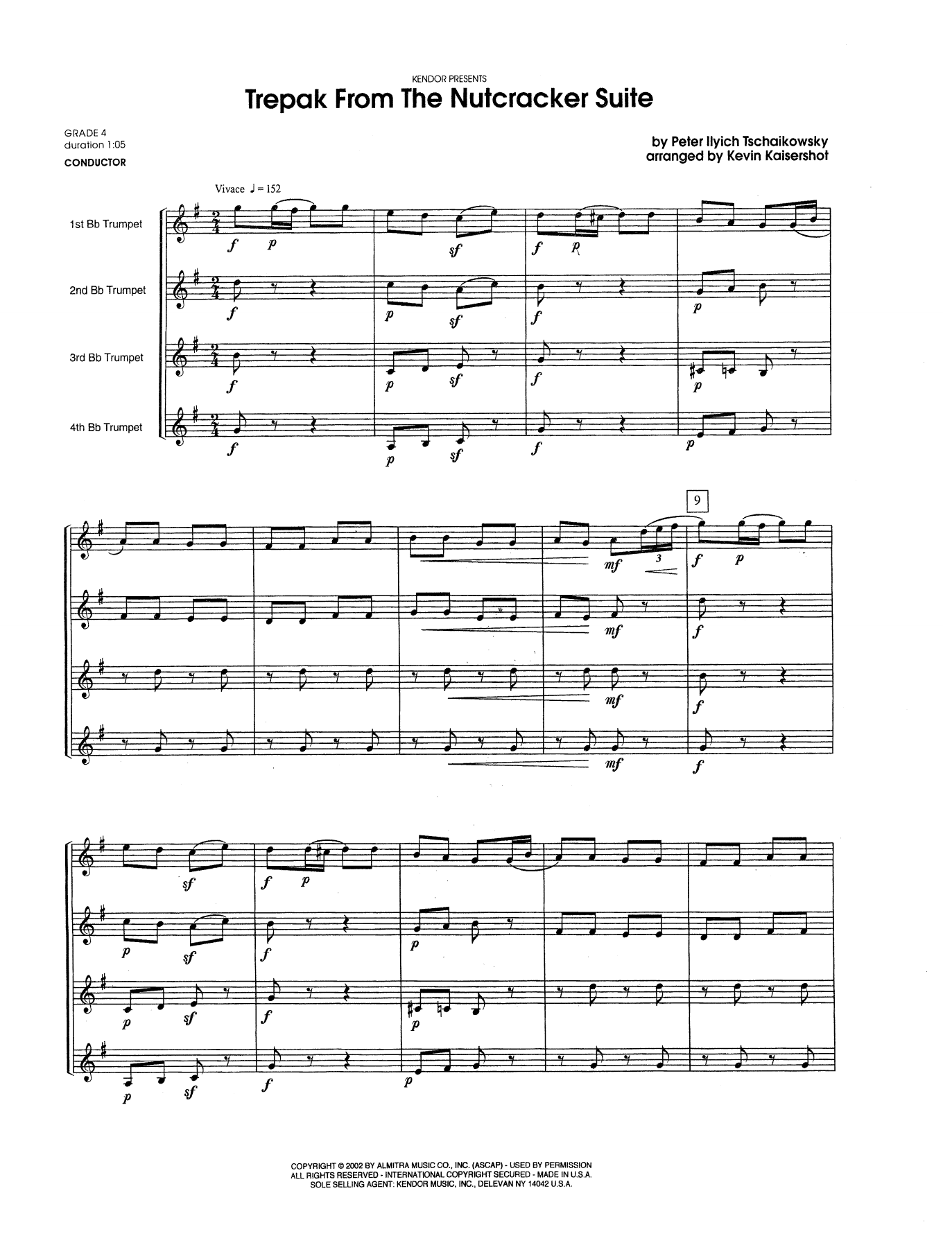 Trepak From The Nutcracker Suite Full Score Sheet Music Kevin