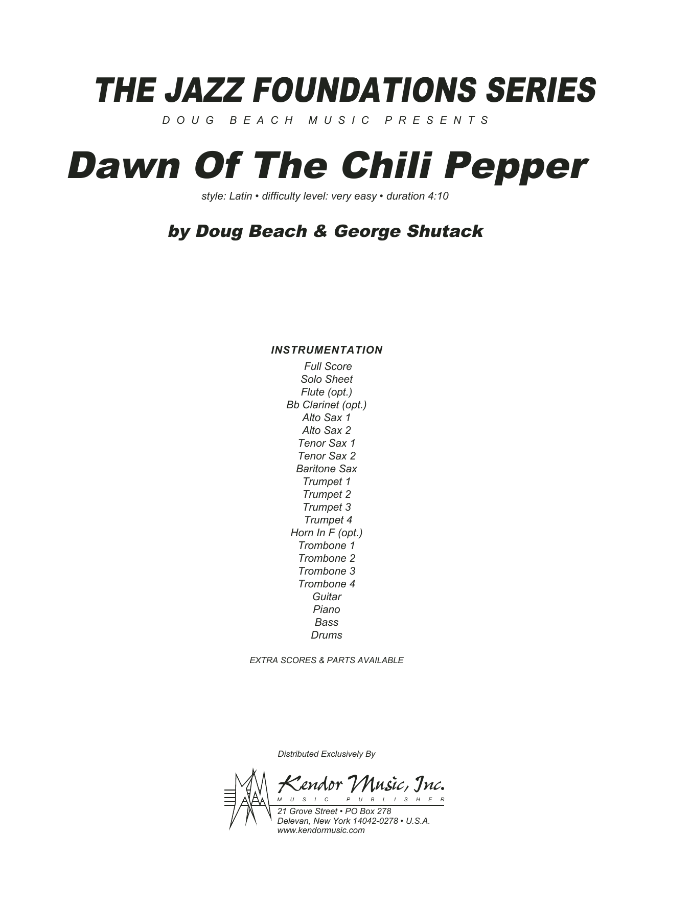 Dawn Of The Chili Pepper Full Score Sheet Music Doug Beach Jazz