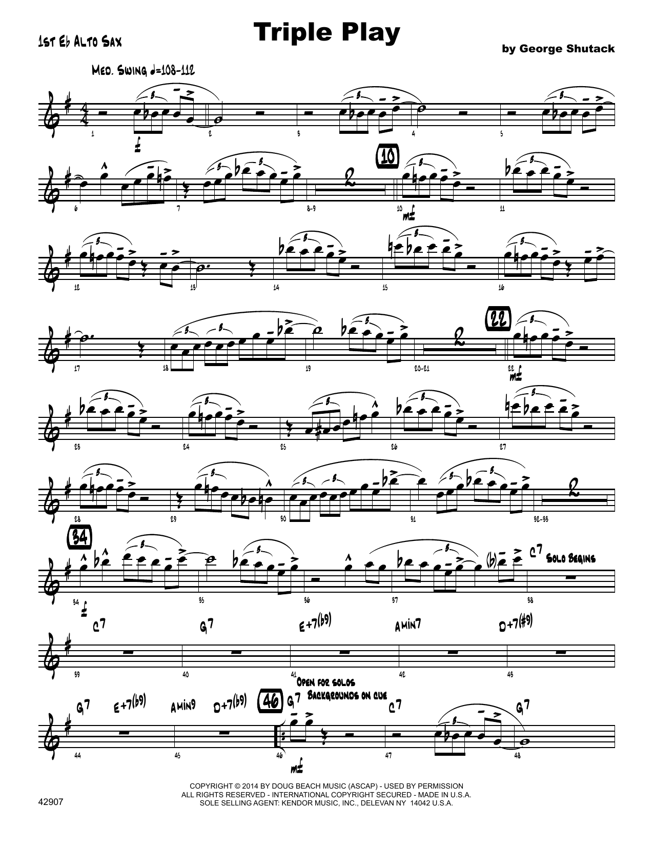 Triple Play 1st Eb Alto Saxophone Sheet Music Shutack Jazz