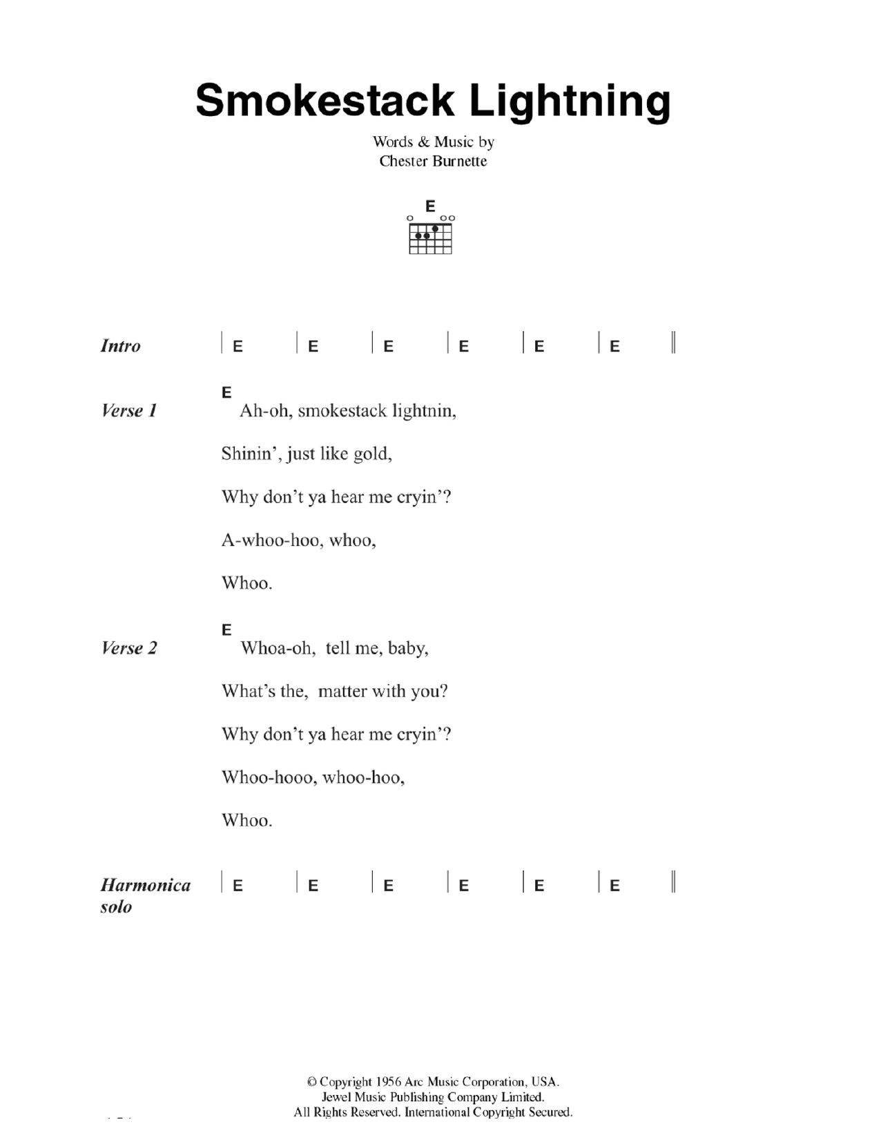 Smokestack Lightning By Howlin Wolf Guitar Chords Lyrics Guitar 
