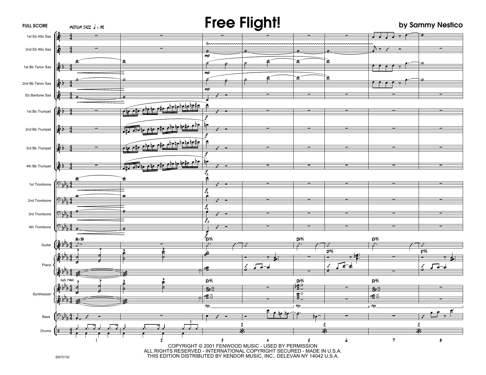 Free Flight Full Score Sheet Music Sammy Nestico Jazz Ensemble