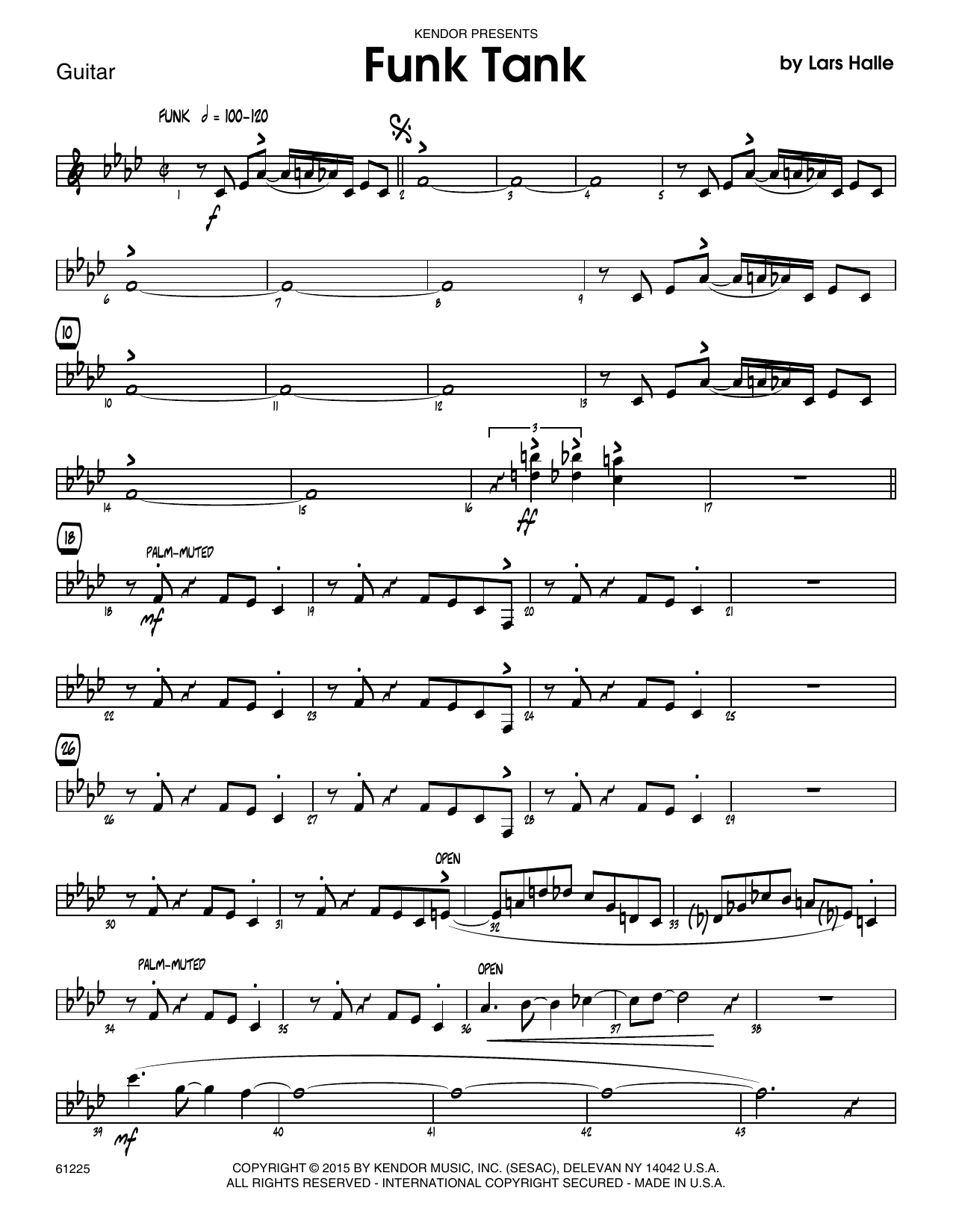 Funk Tank Guitar Sheet Music Lars Halle Jazz Ensemble