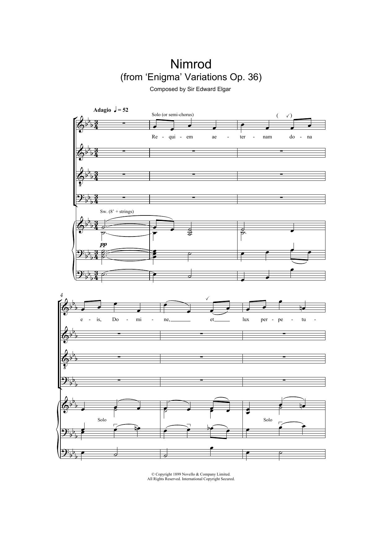 Nimrod from Enigma Variations Op 36 By Edward Elgar Sheet Music For 