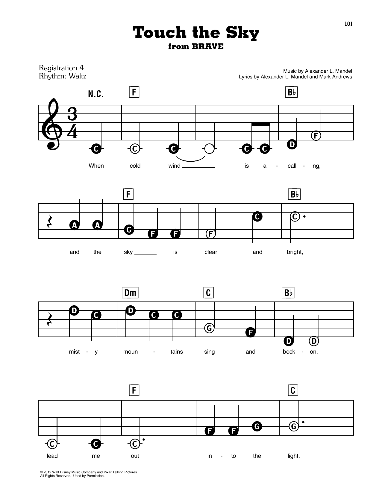 Touch The Sky (from Brave): E-Z Play Today