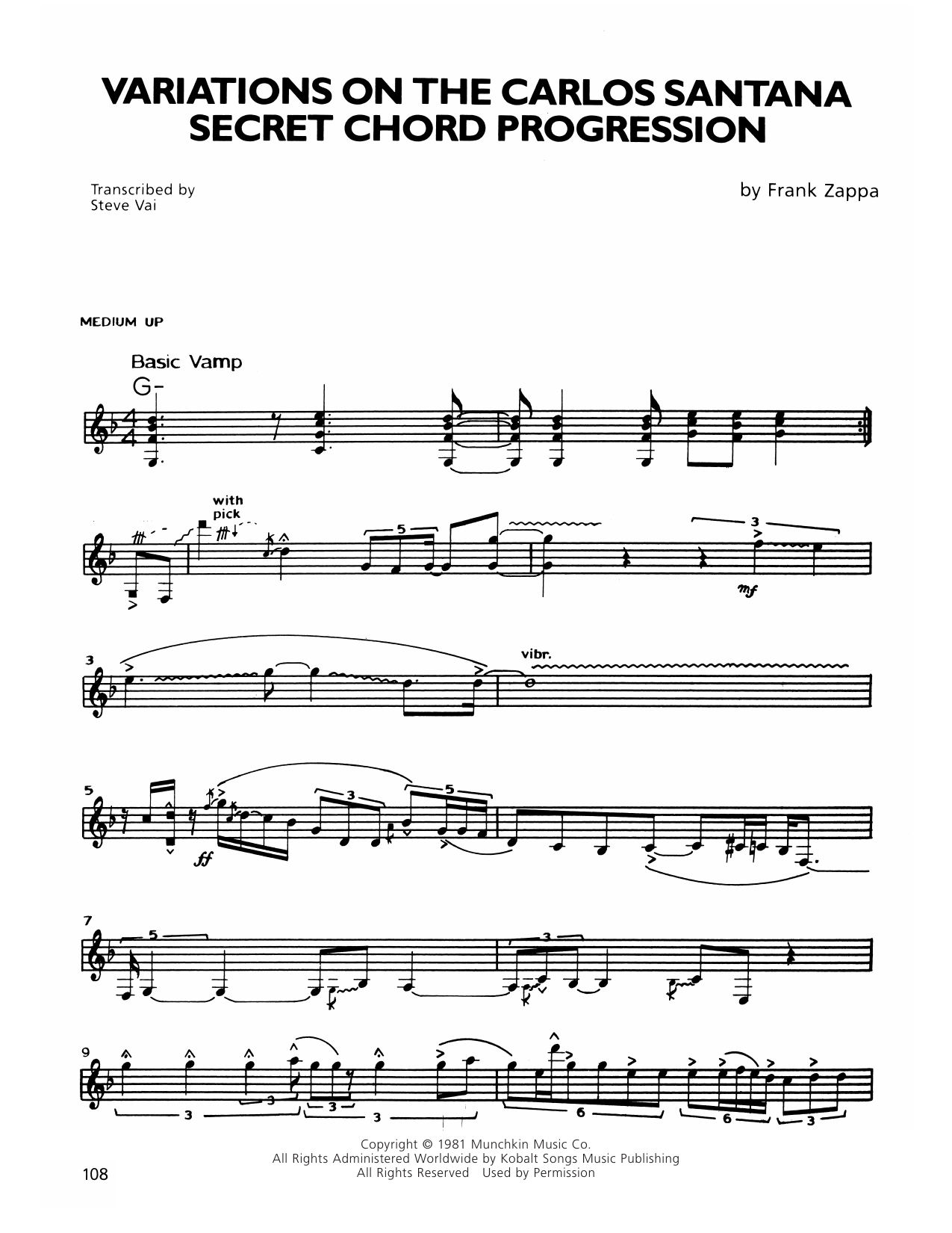 Variations On The Carlos Santana Secret Chord Progression