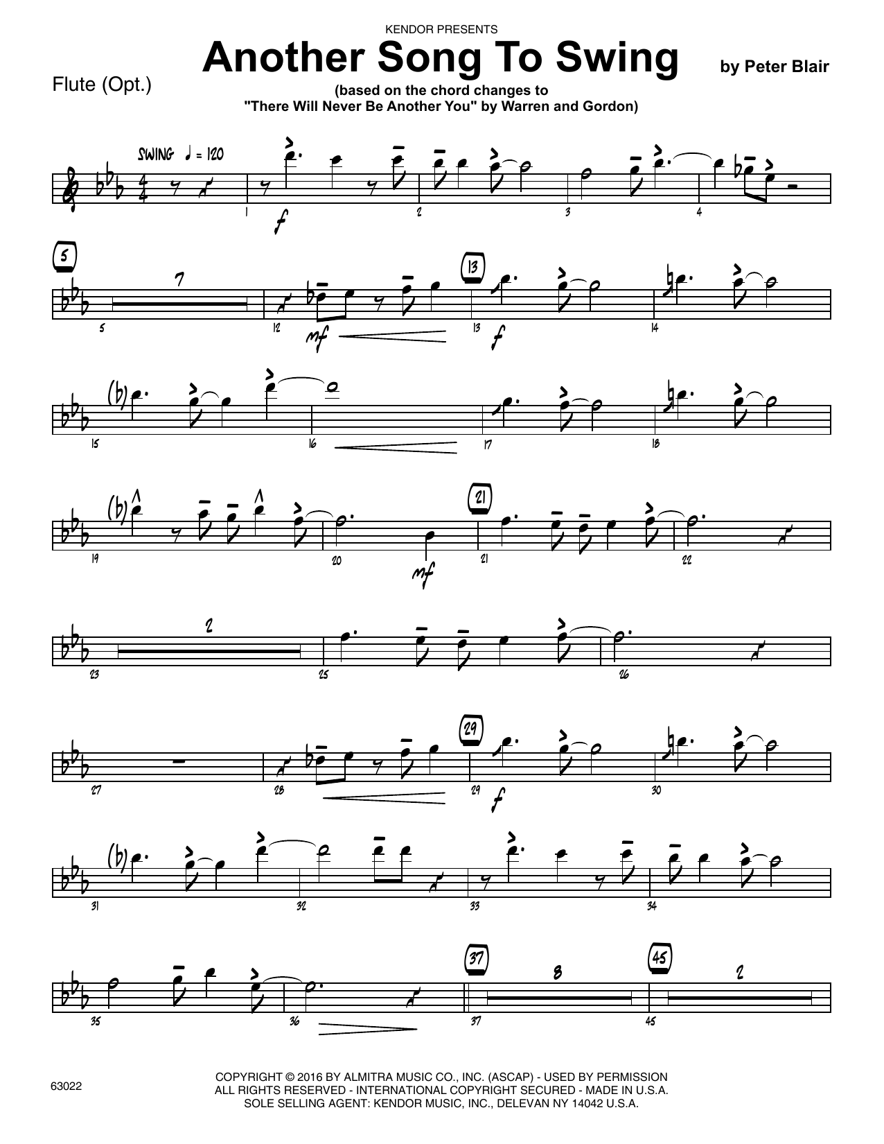 Another Song To Swing Flute Sheet Music Peter Blair Jazz Ensemble