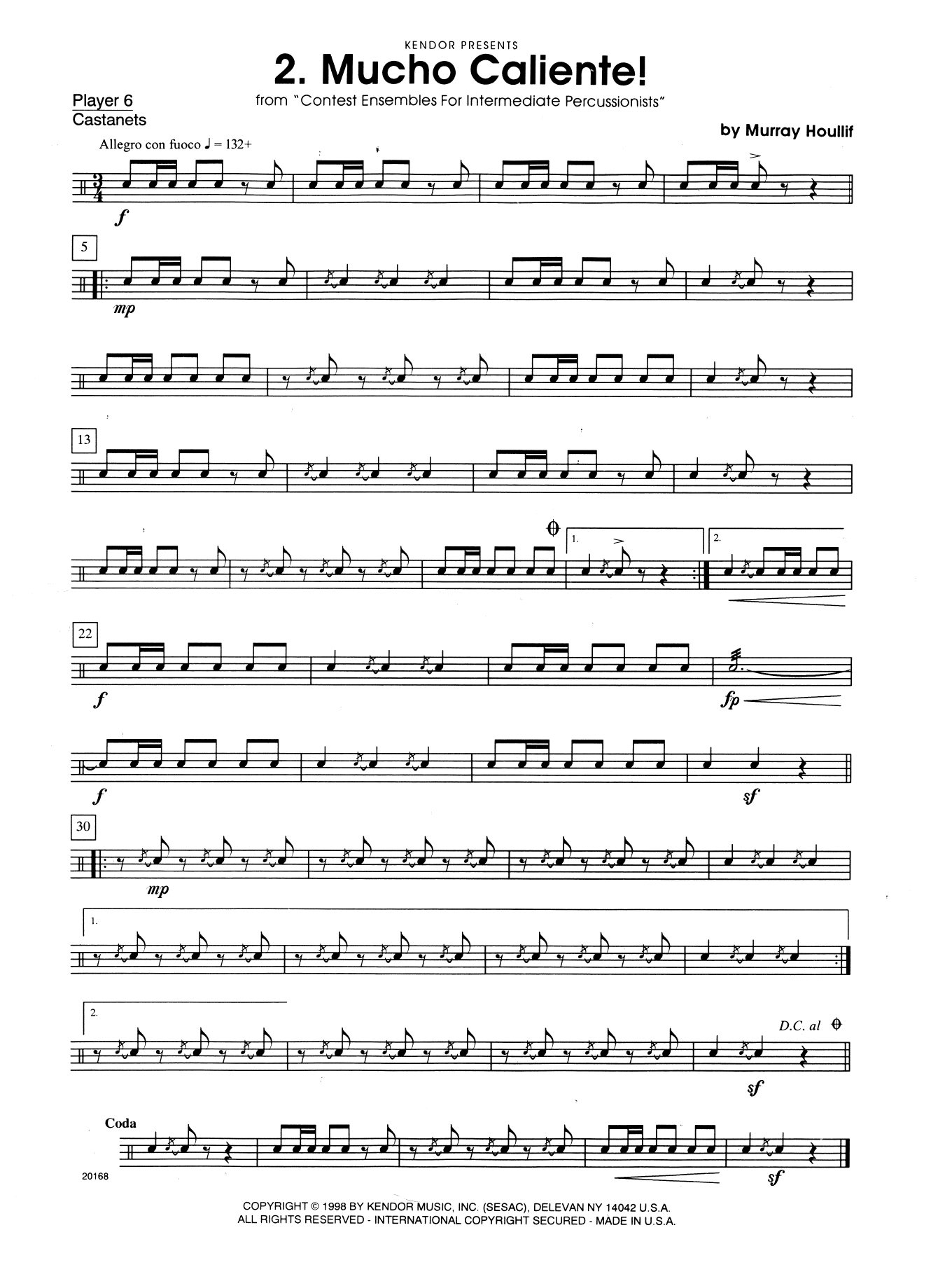 Contest Ensembles For Intermediate Percussionists Percussion 6 Sheet