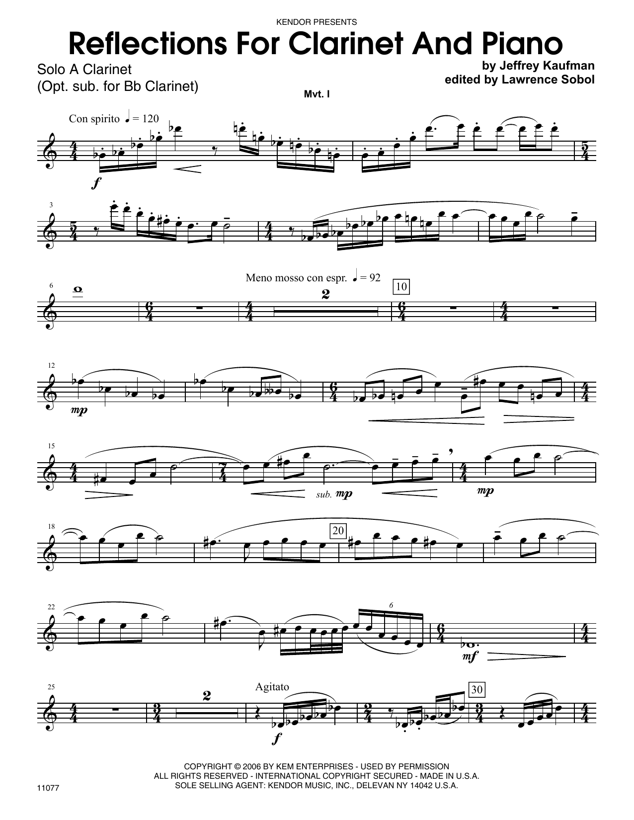 Reflections For And Piano Eb Sheet Music Jeffrey