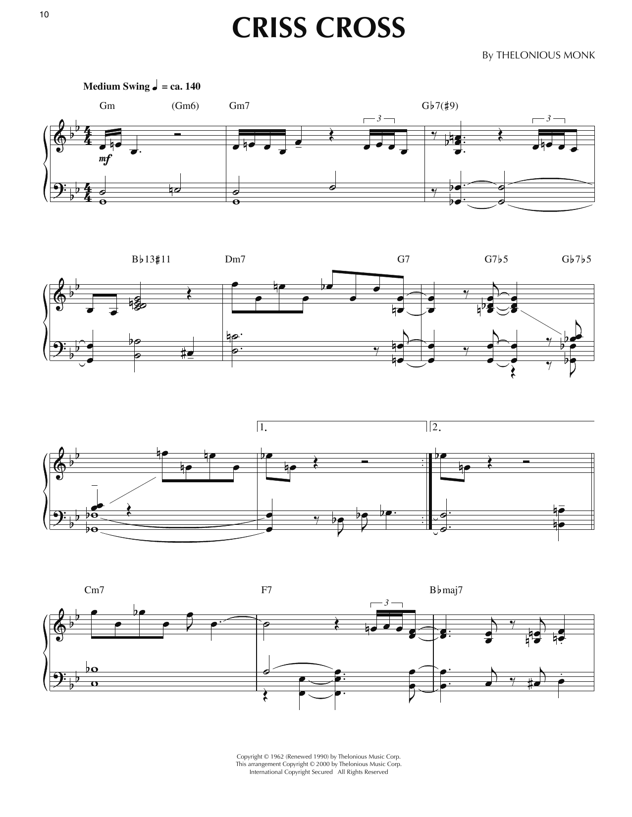 Criss Cross (arr. Ronnie Mathews)