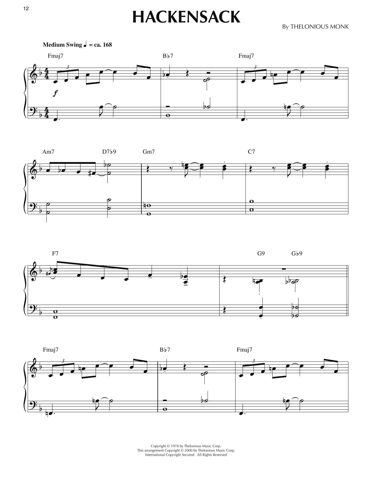 Hackensack (arr. Ronnie Mathews)