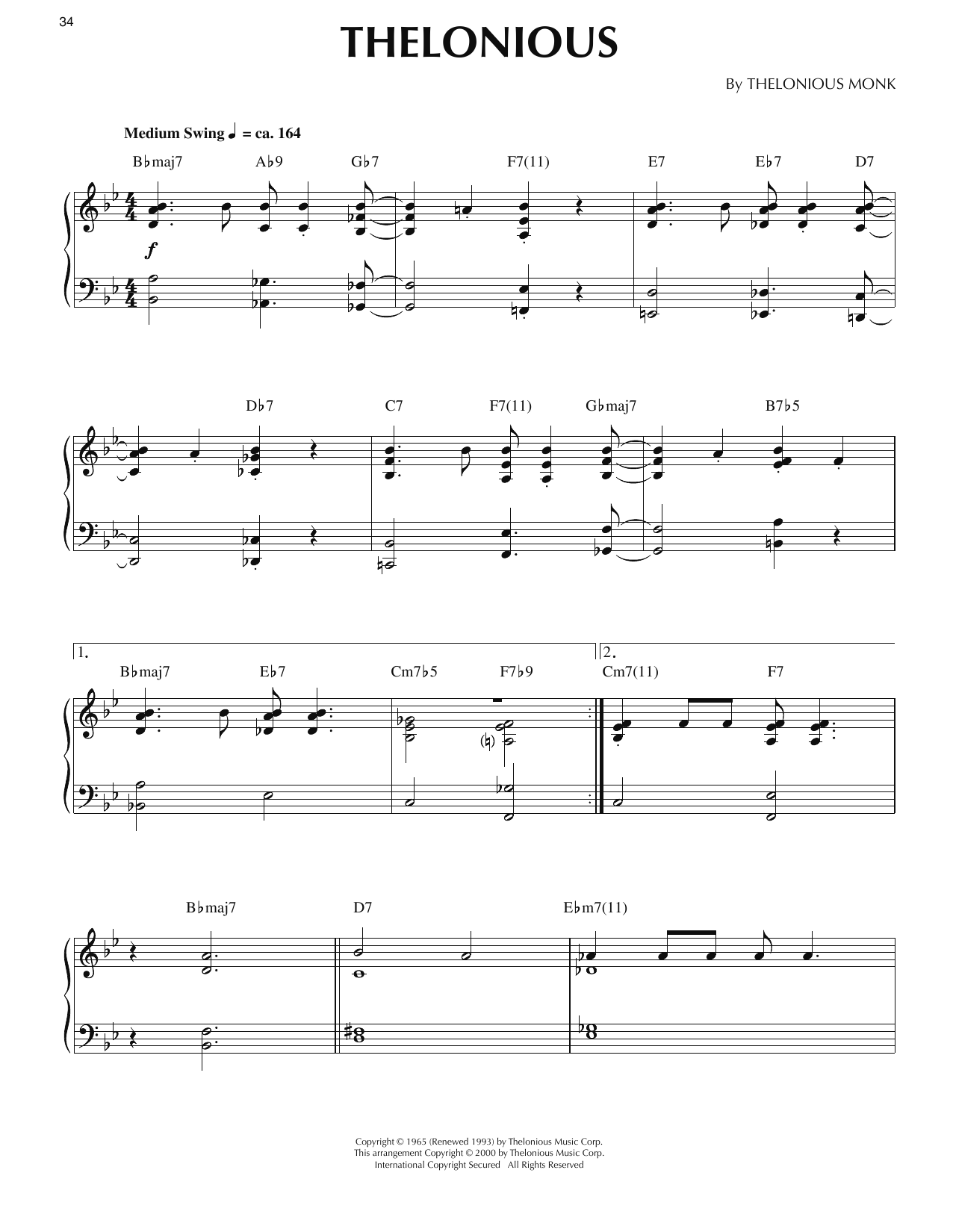 Thelonious (arr. Ronnie Mathews)