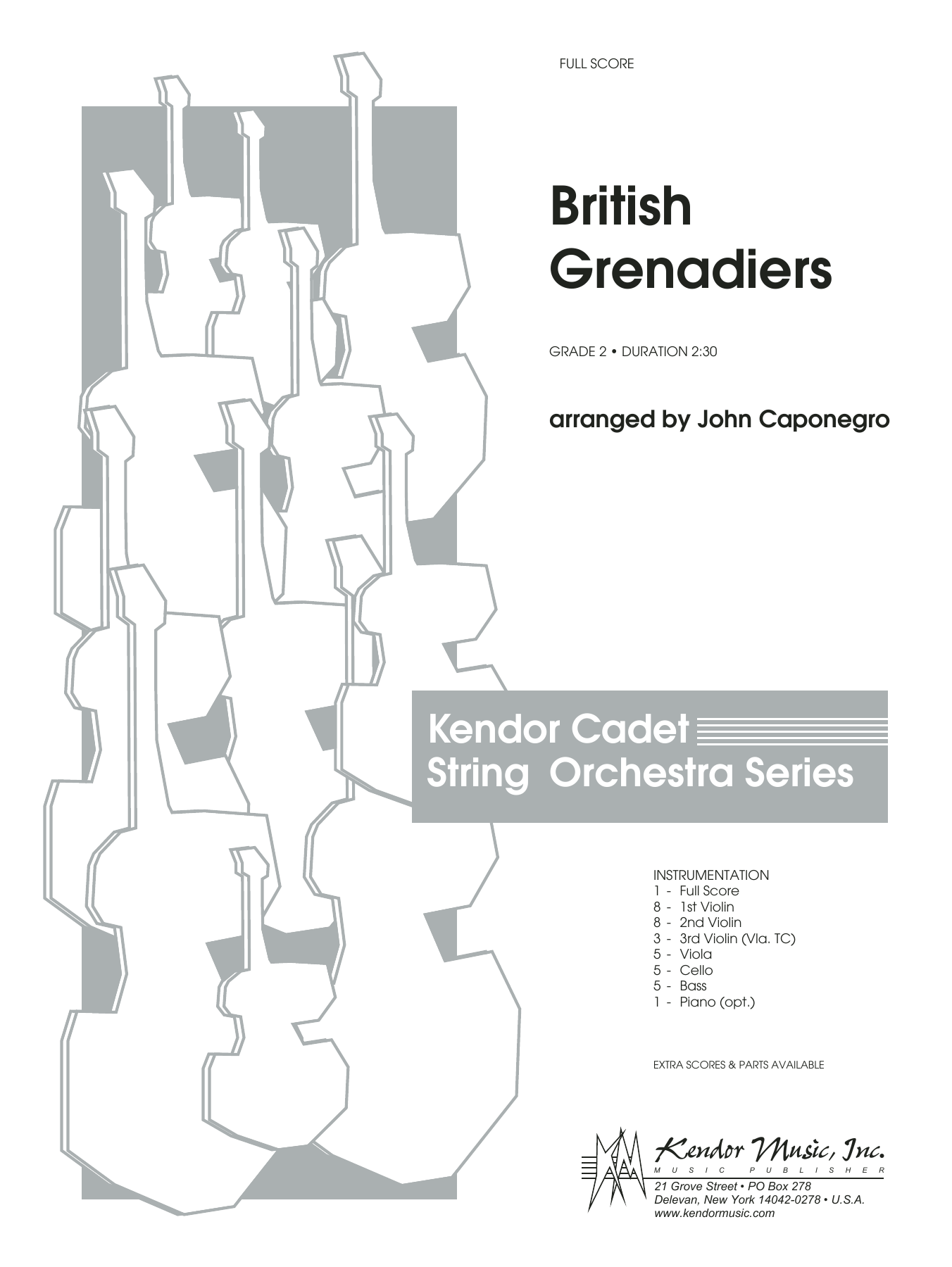 British Grenadiers Full Score Sheet Music John Caponegro Orchestra