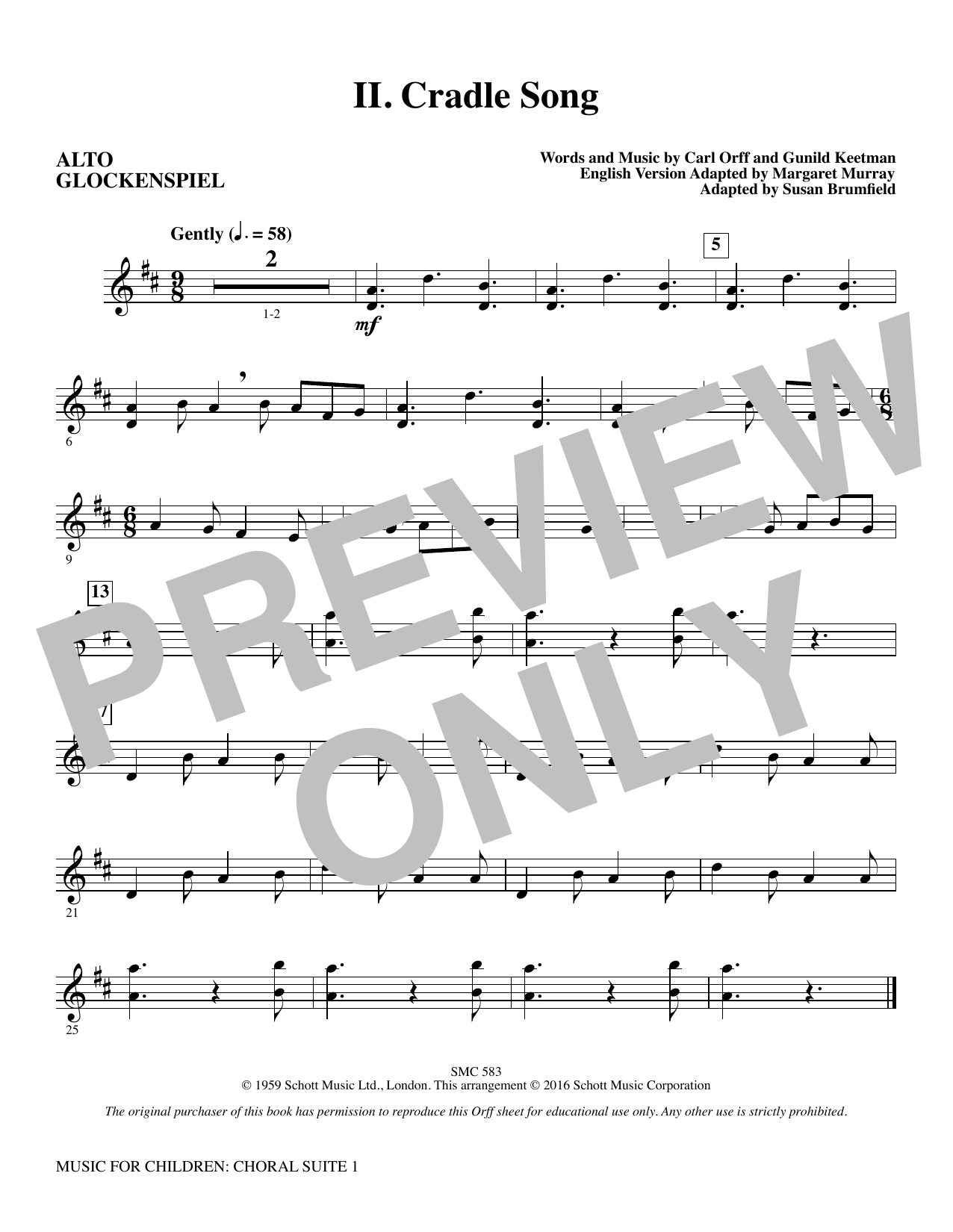 Music for Children (Choral Suite 1) Alto Glockenspiel Sheet Music