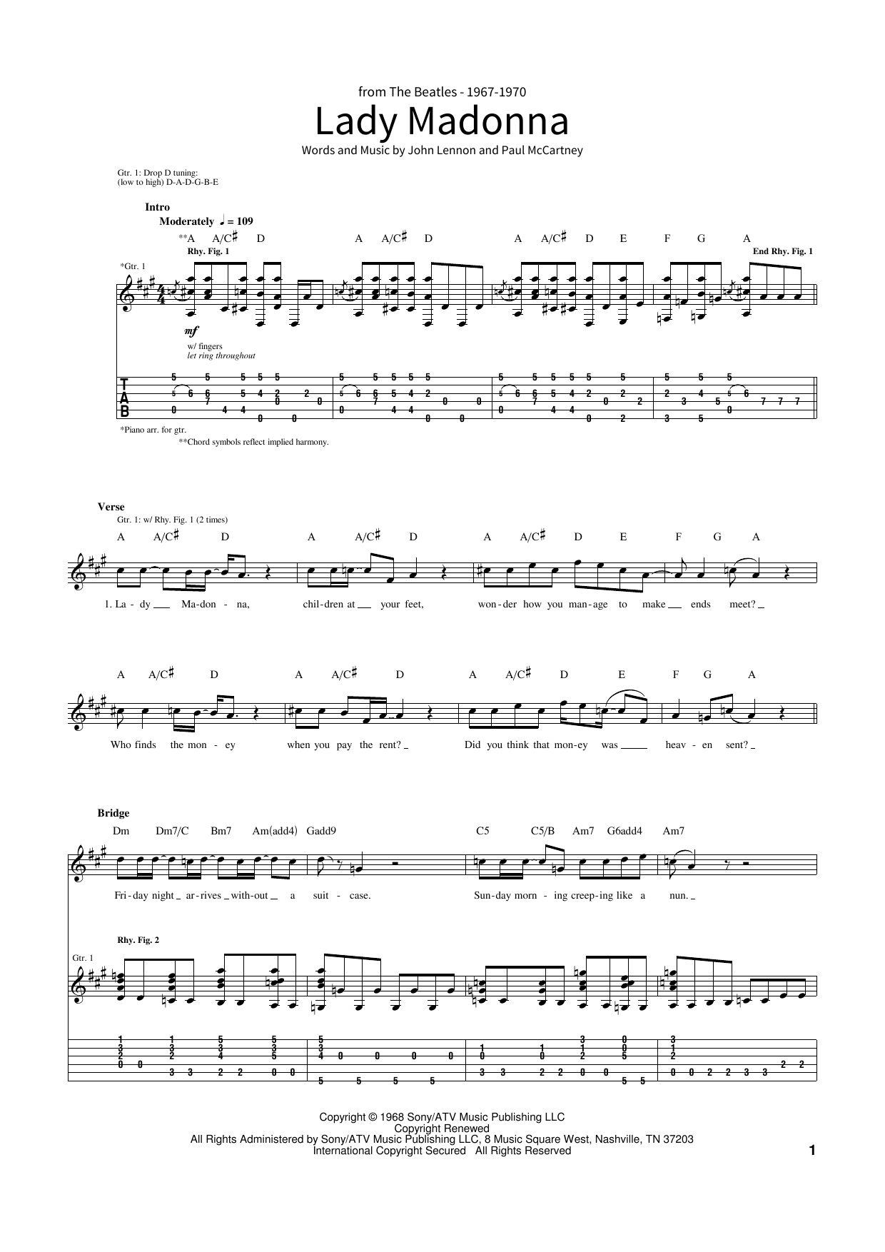 Lady Madonna Von The Beatles Noten Zum School Of Rock Gitarren 