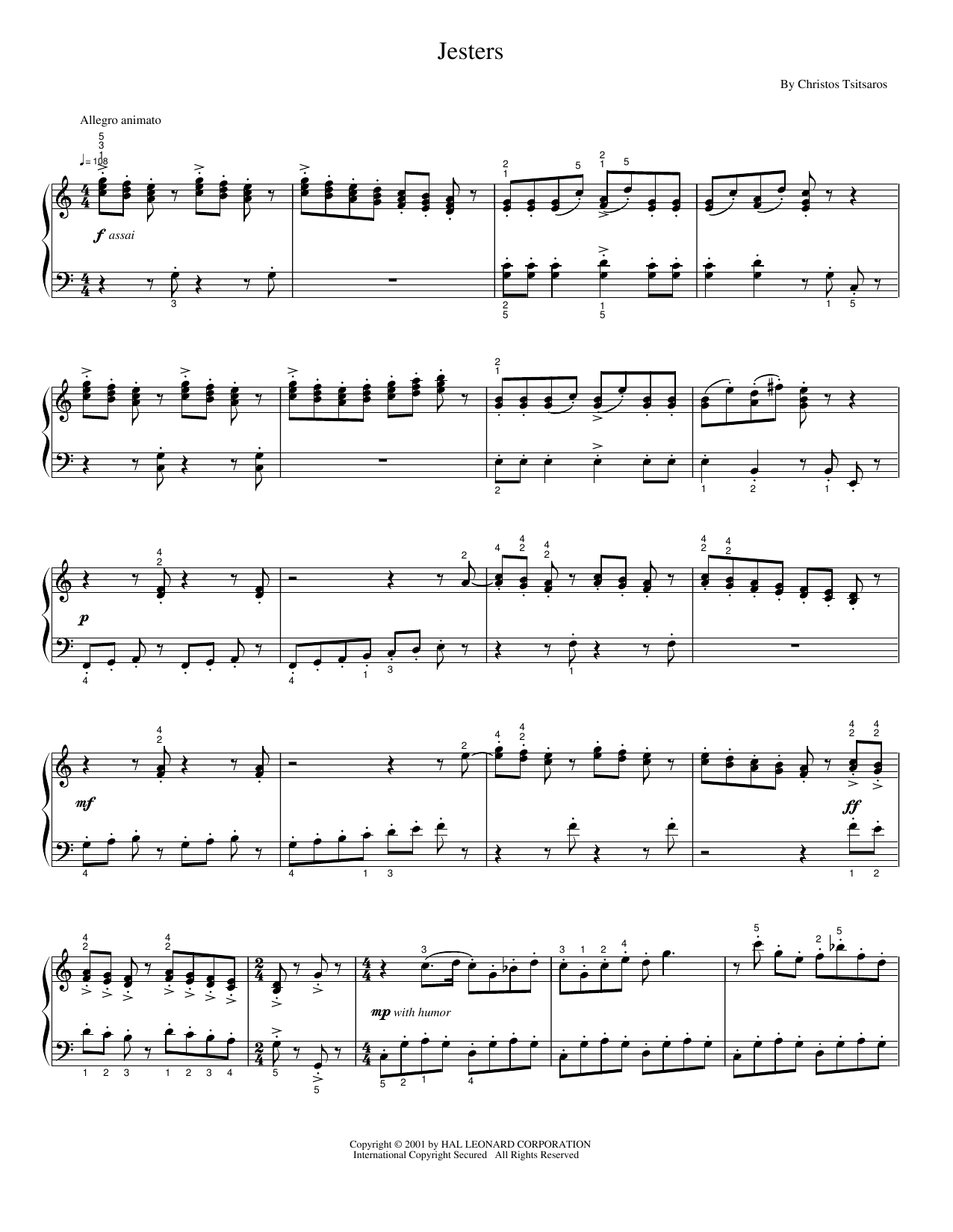 Jesters: Piano Solo