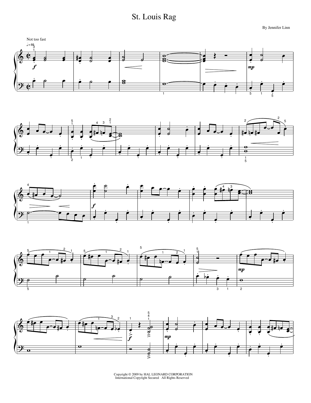 St. Louis Rag: Piano Solo