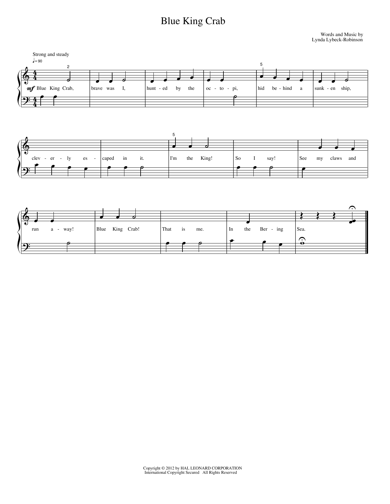 Blue King Crab: Piano Solo