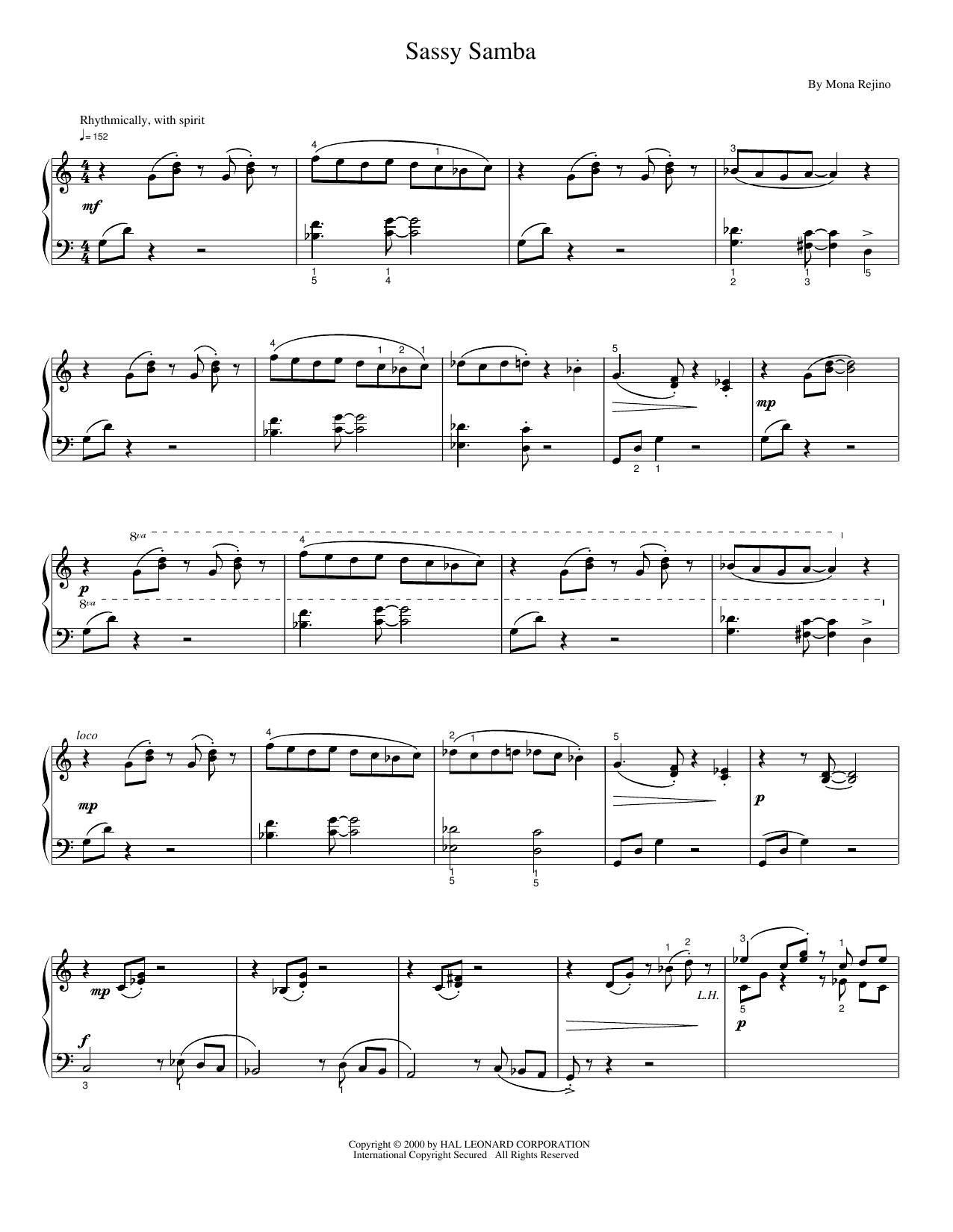 Sassy Samba: Piano Solo