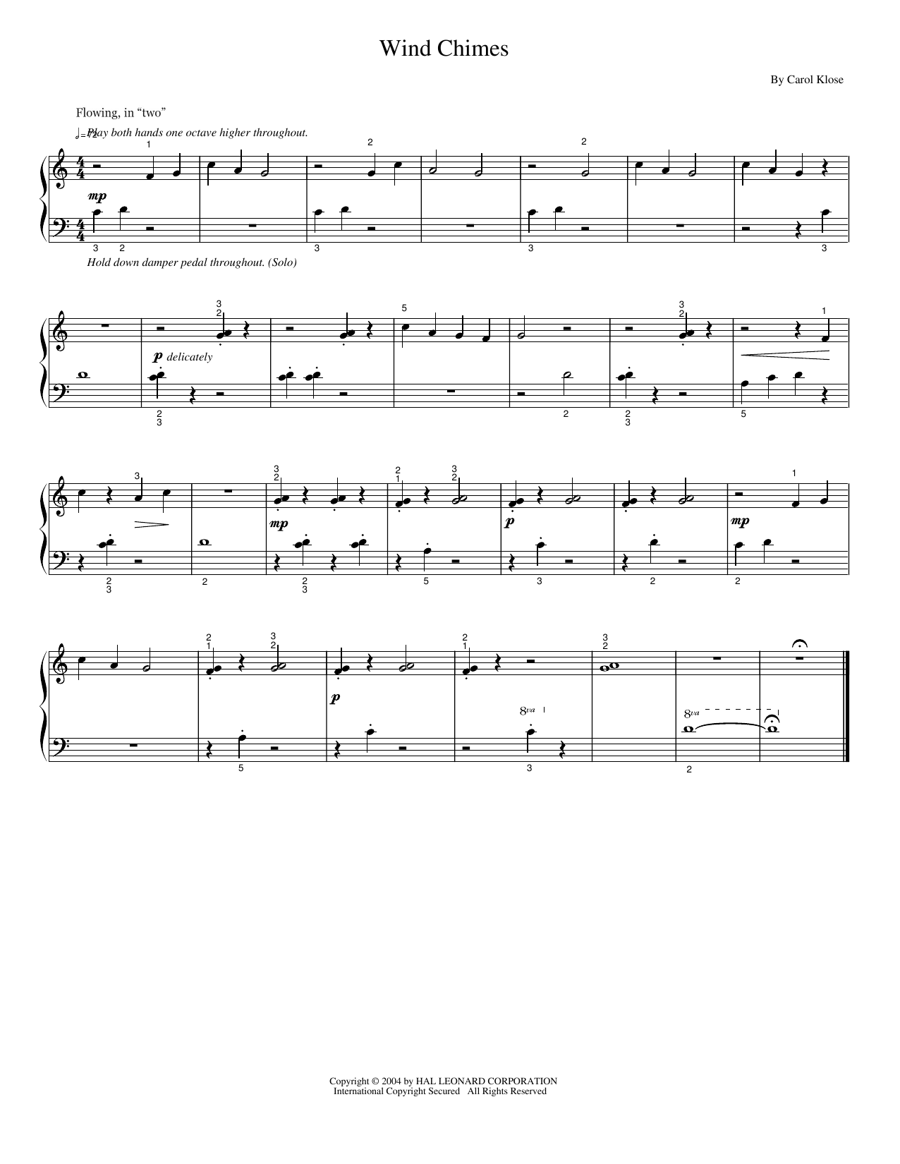 Wind Chimes: Piano Solo