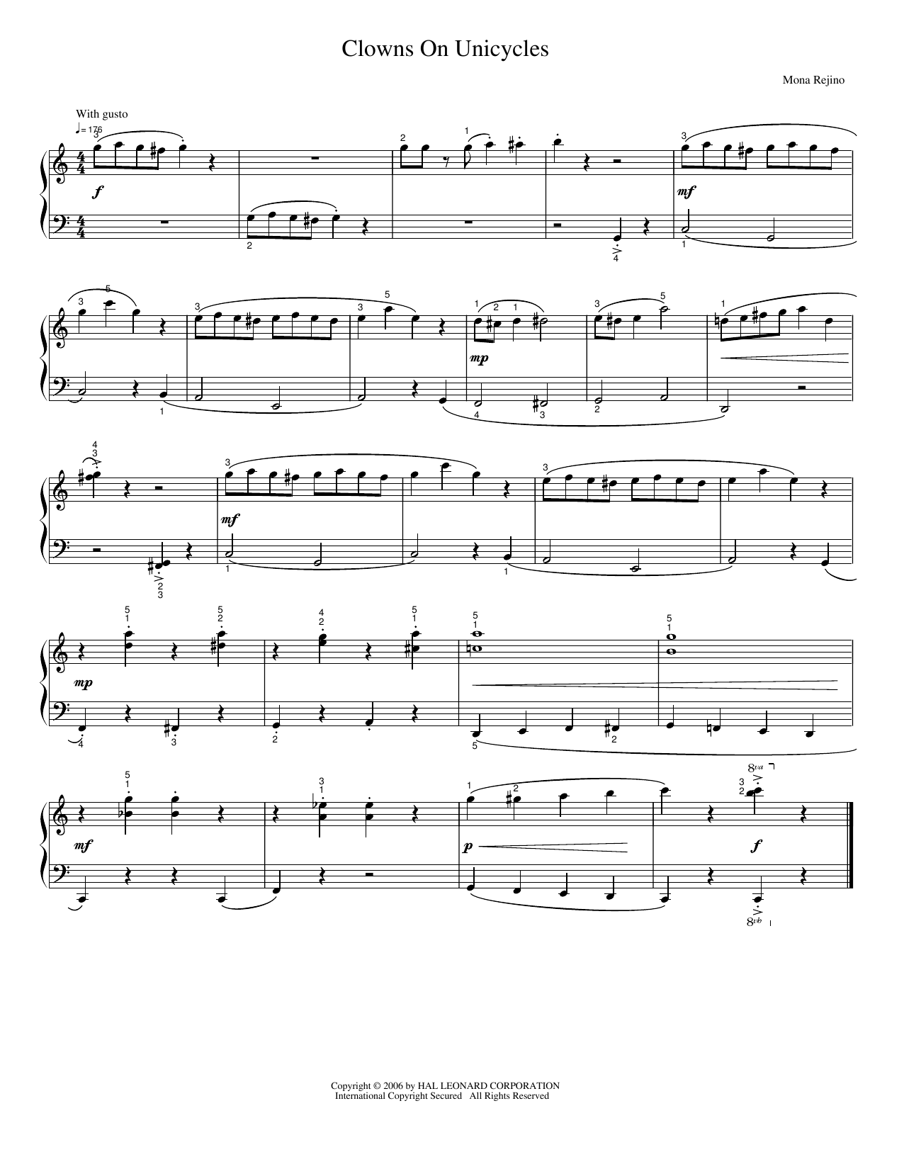 Clowns On Unicycles: Piano Solo