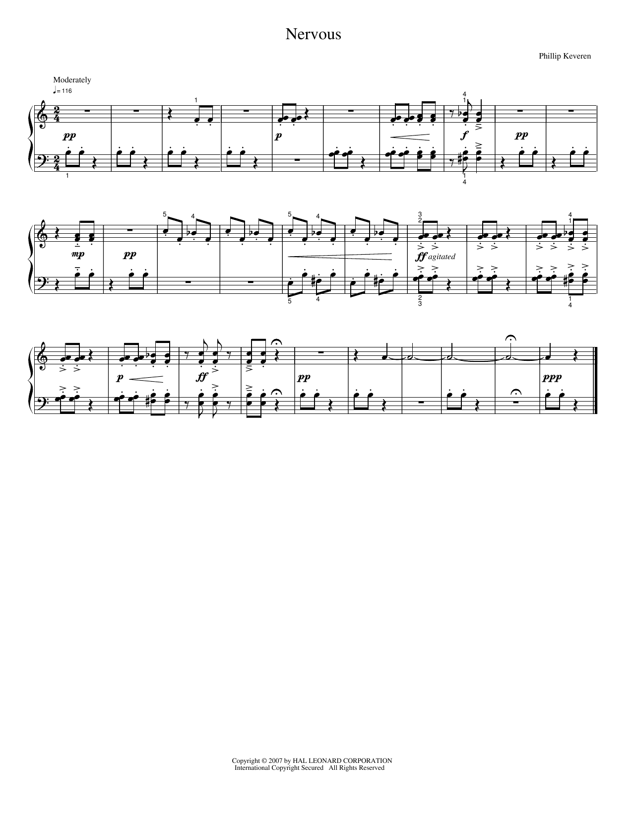 Nervous: Piano Solo