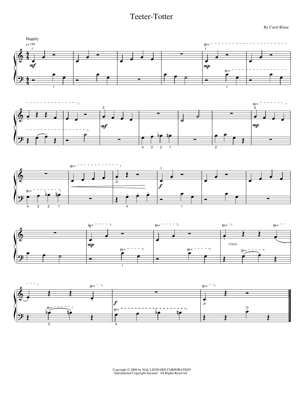 Teeter Totter: Piano Solo