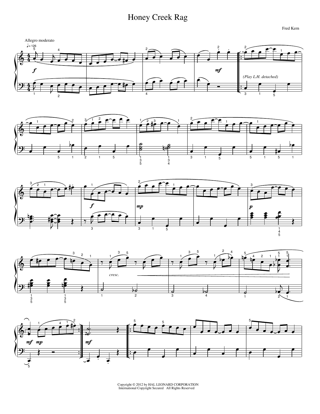 Honey Creek Rag: Piano Solo