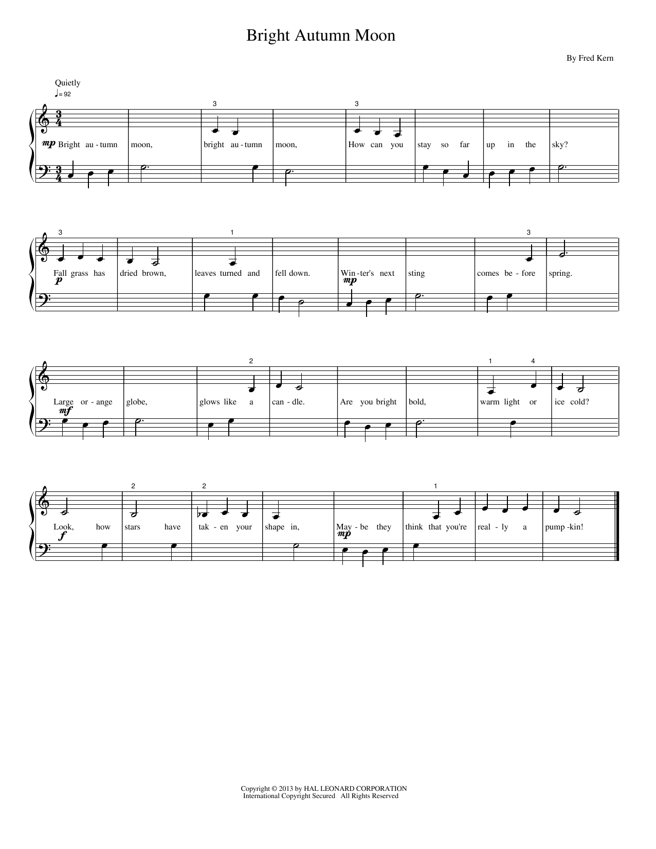 Bright Autumn Moon: Piano Solo