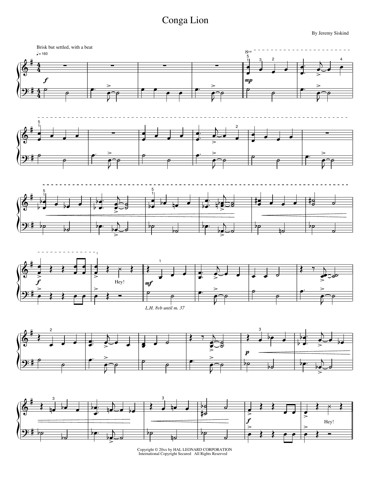 Conga Lion: Piano Solo