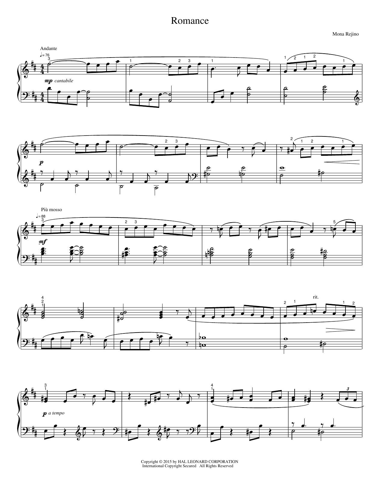 Romance: Piano Solo