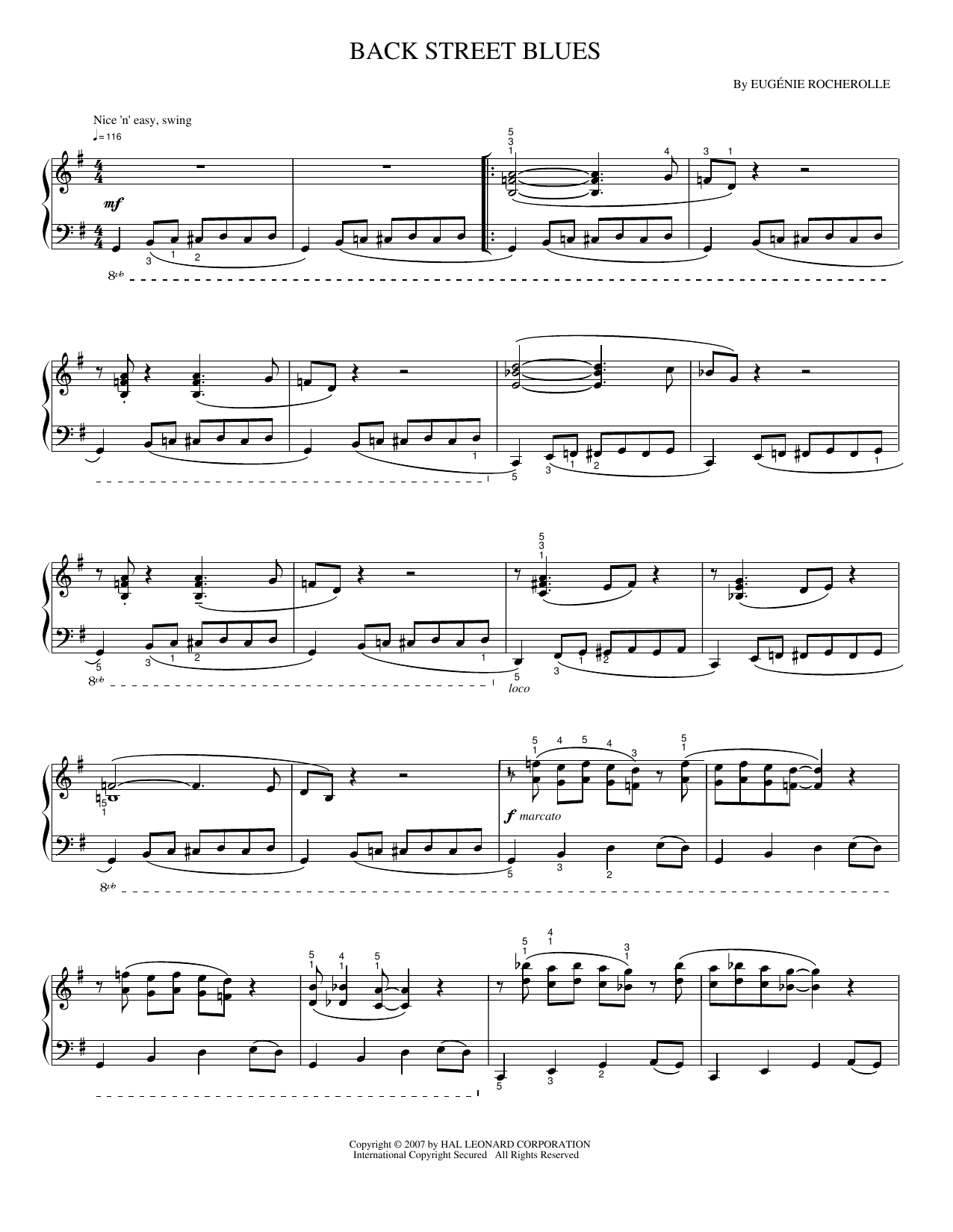 Back Street Blues: Piano Solo
