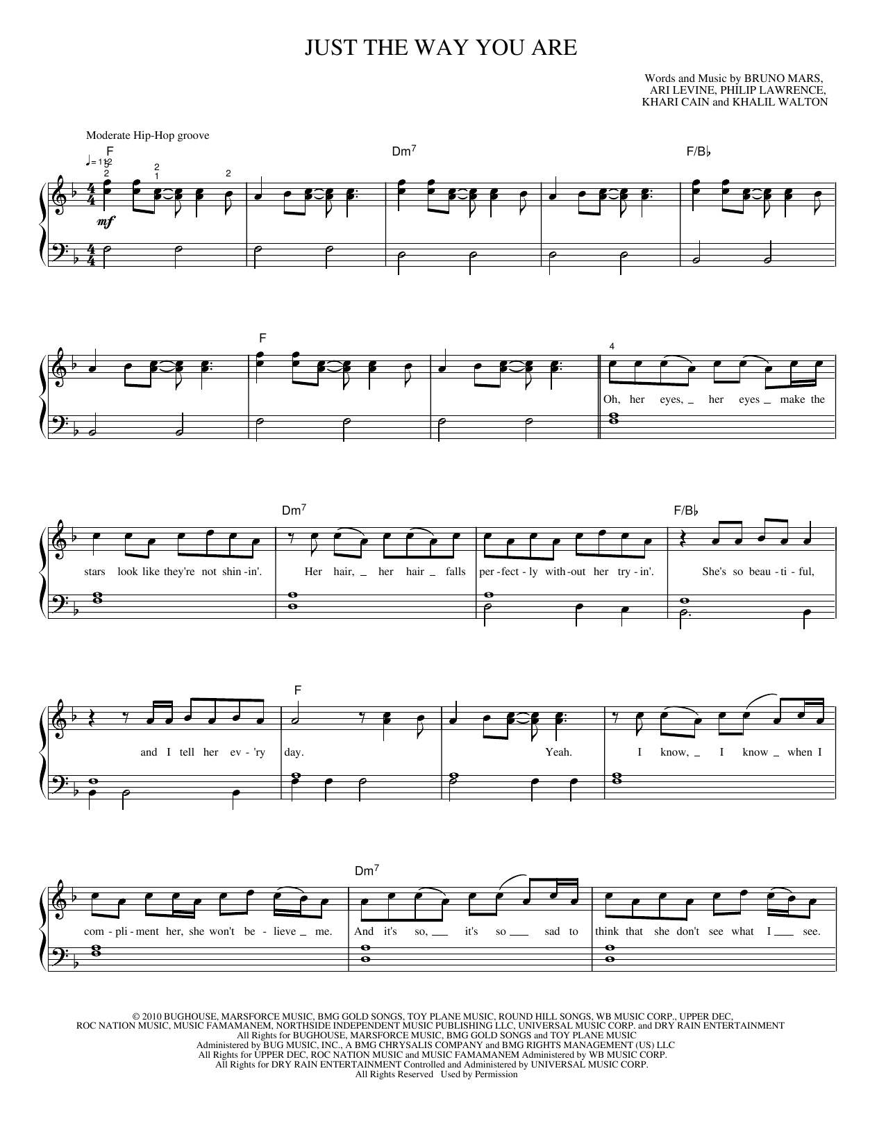 Just the Way You Are: Piano/Vocal/Guitar Sheet