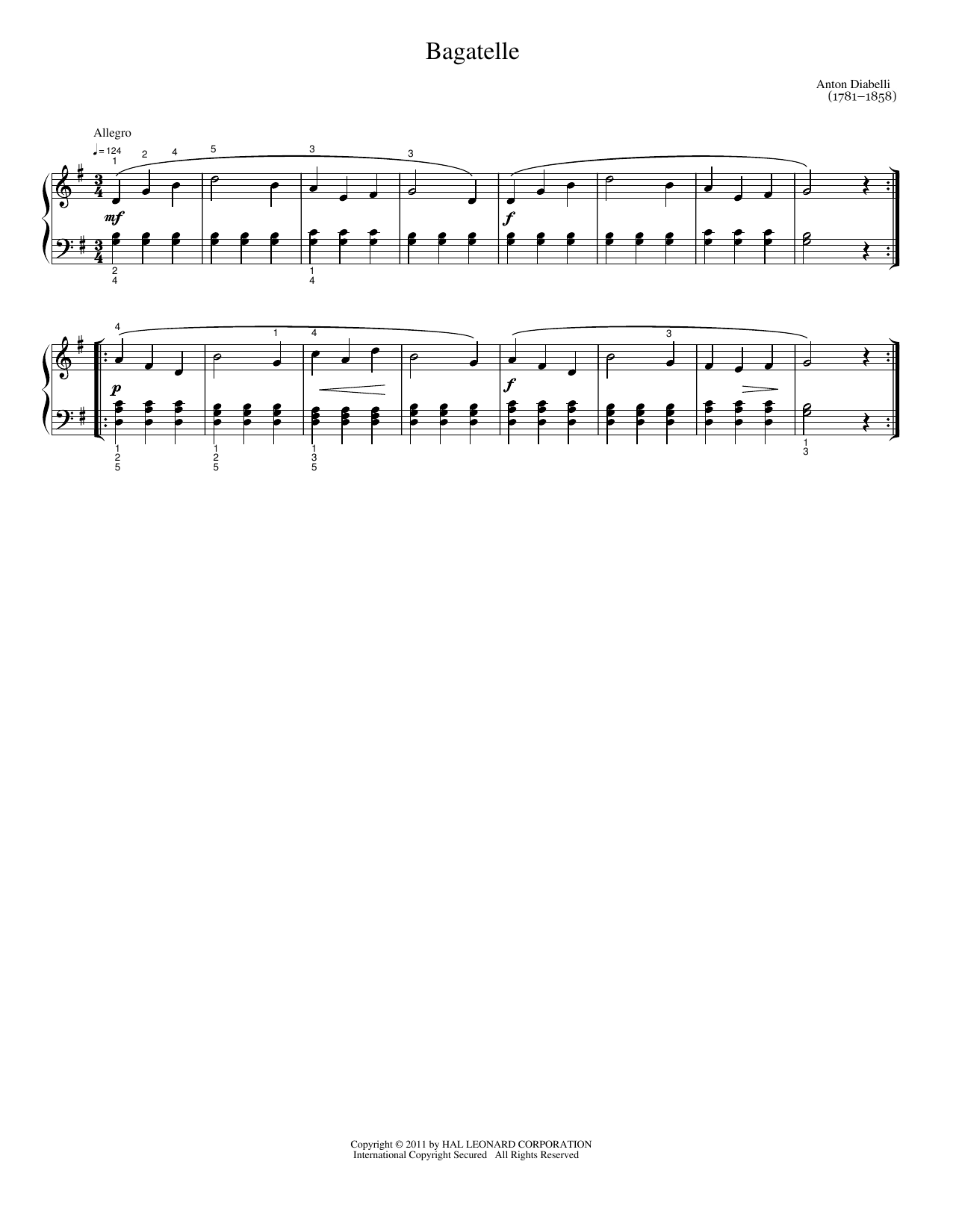 Bagatelle: Easy Piano