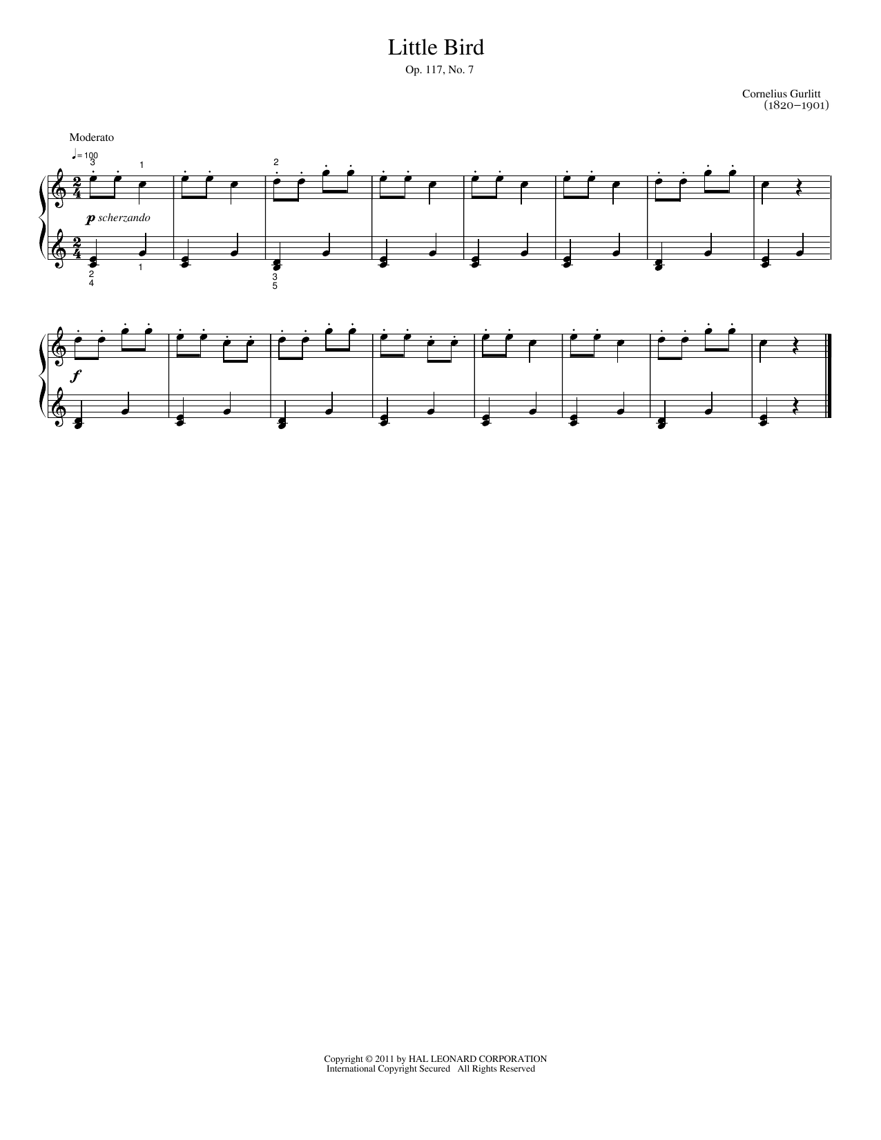 Little Bird: Easy Piano