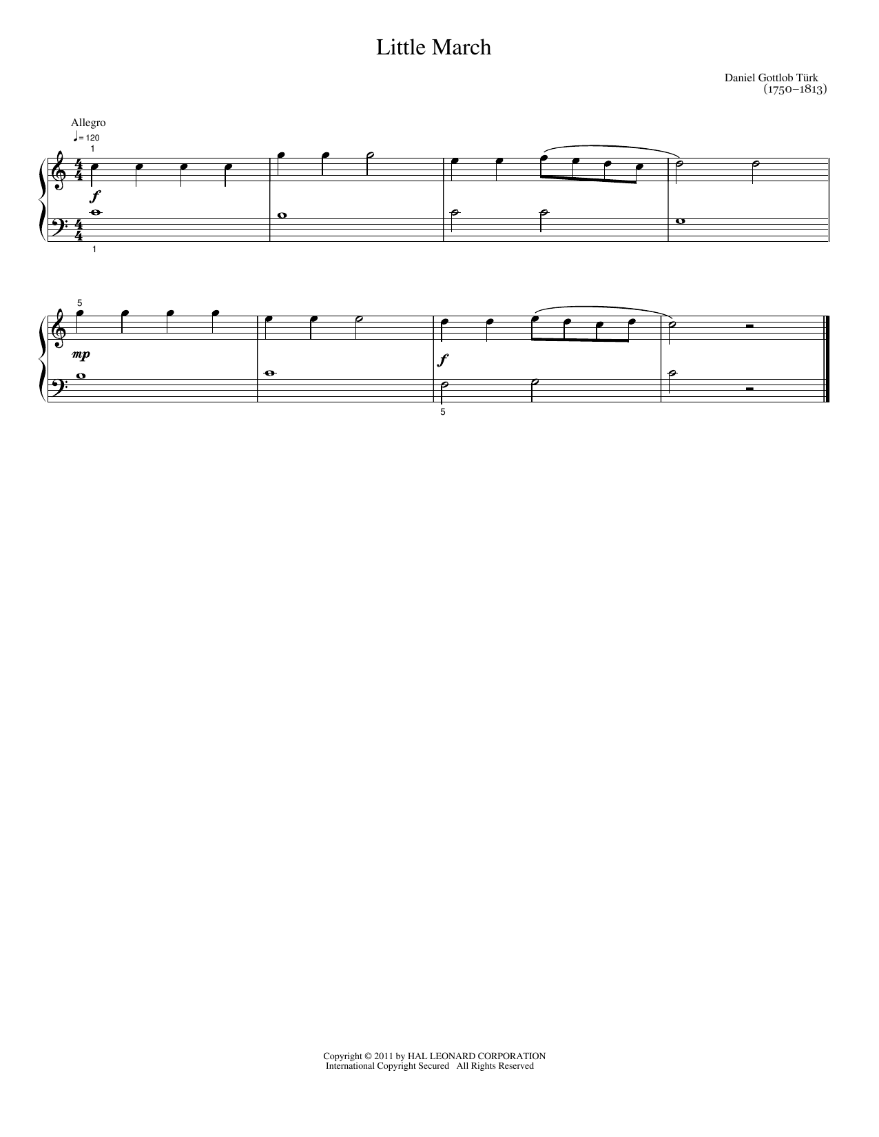 Little March: Easy Piano