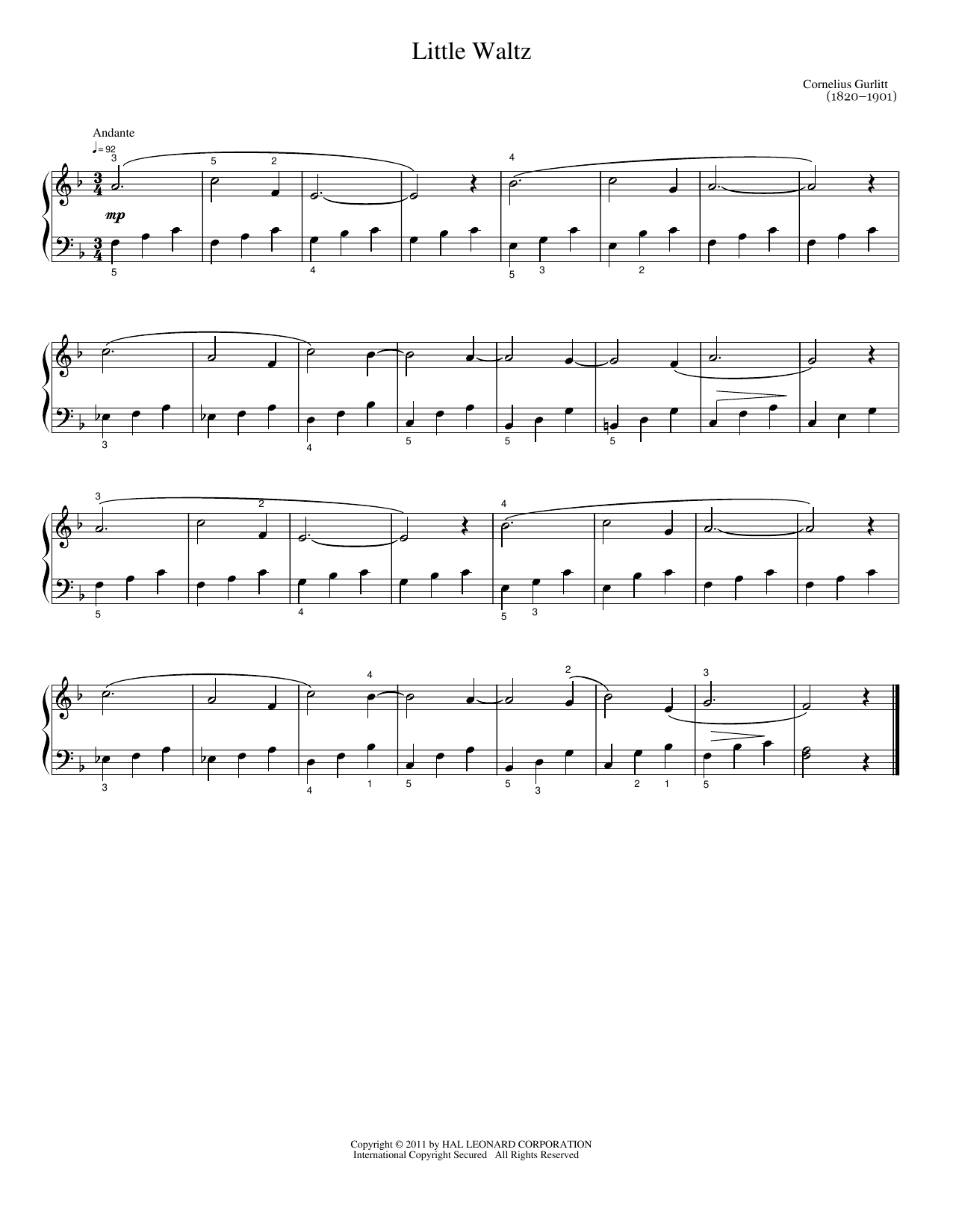 Little Waltz: Easy Piano