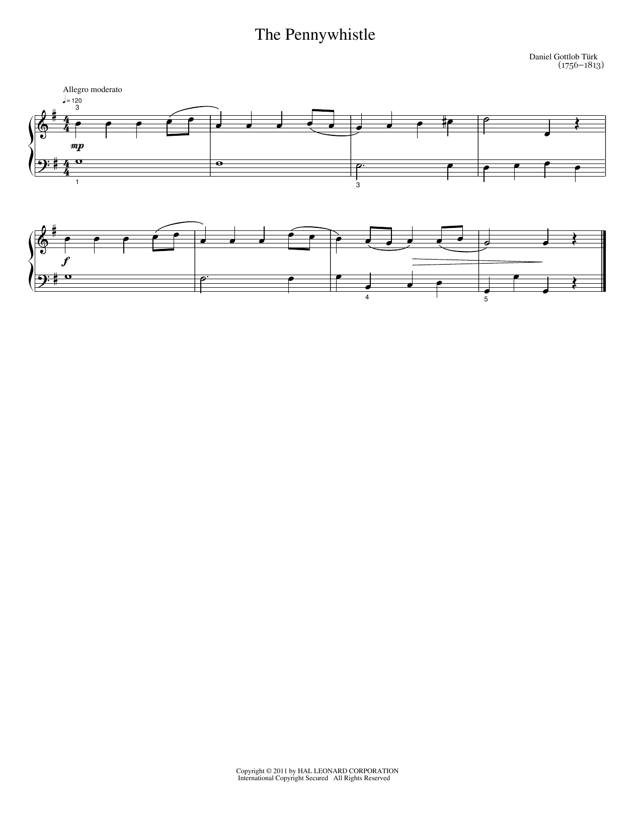 The Pennywhistle: Easy Piano
