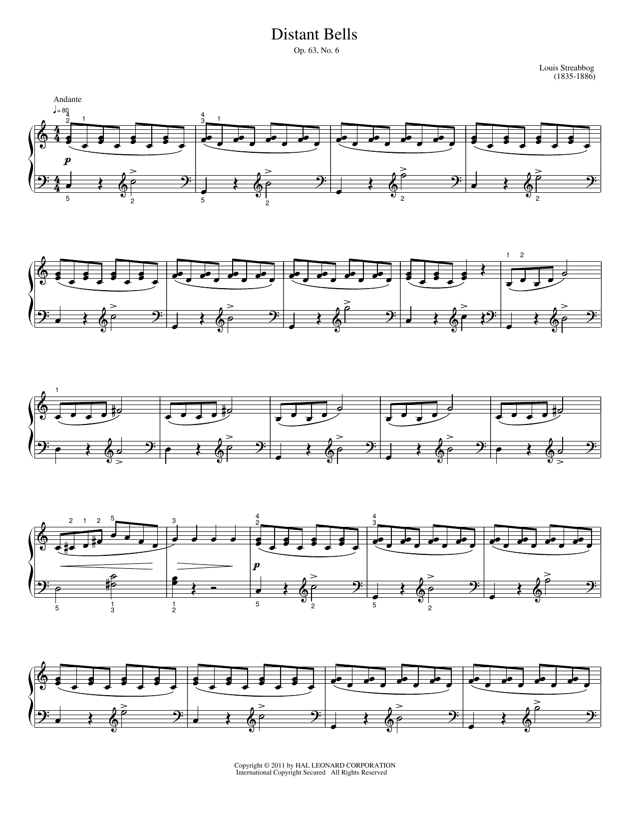 Distant Bells: Easy Piano