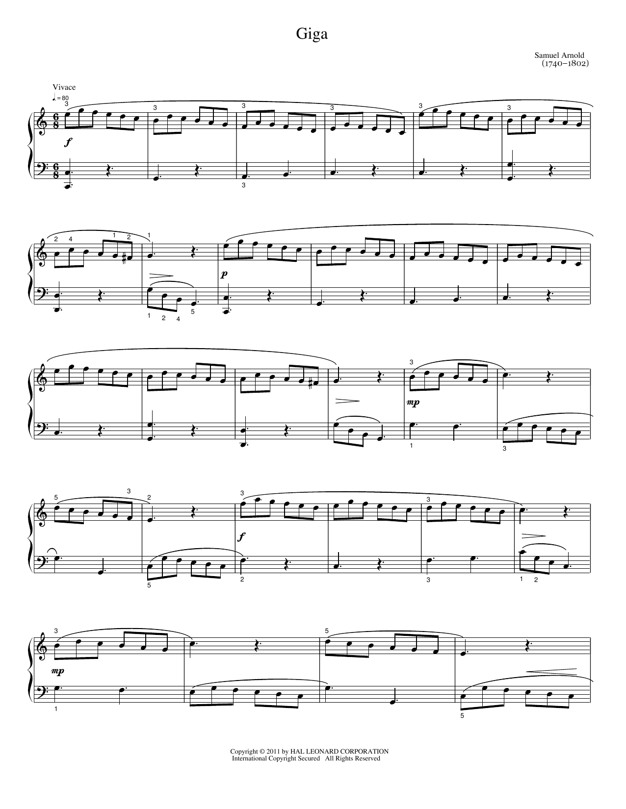 Giga: Easy Piano