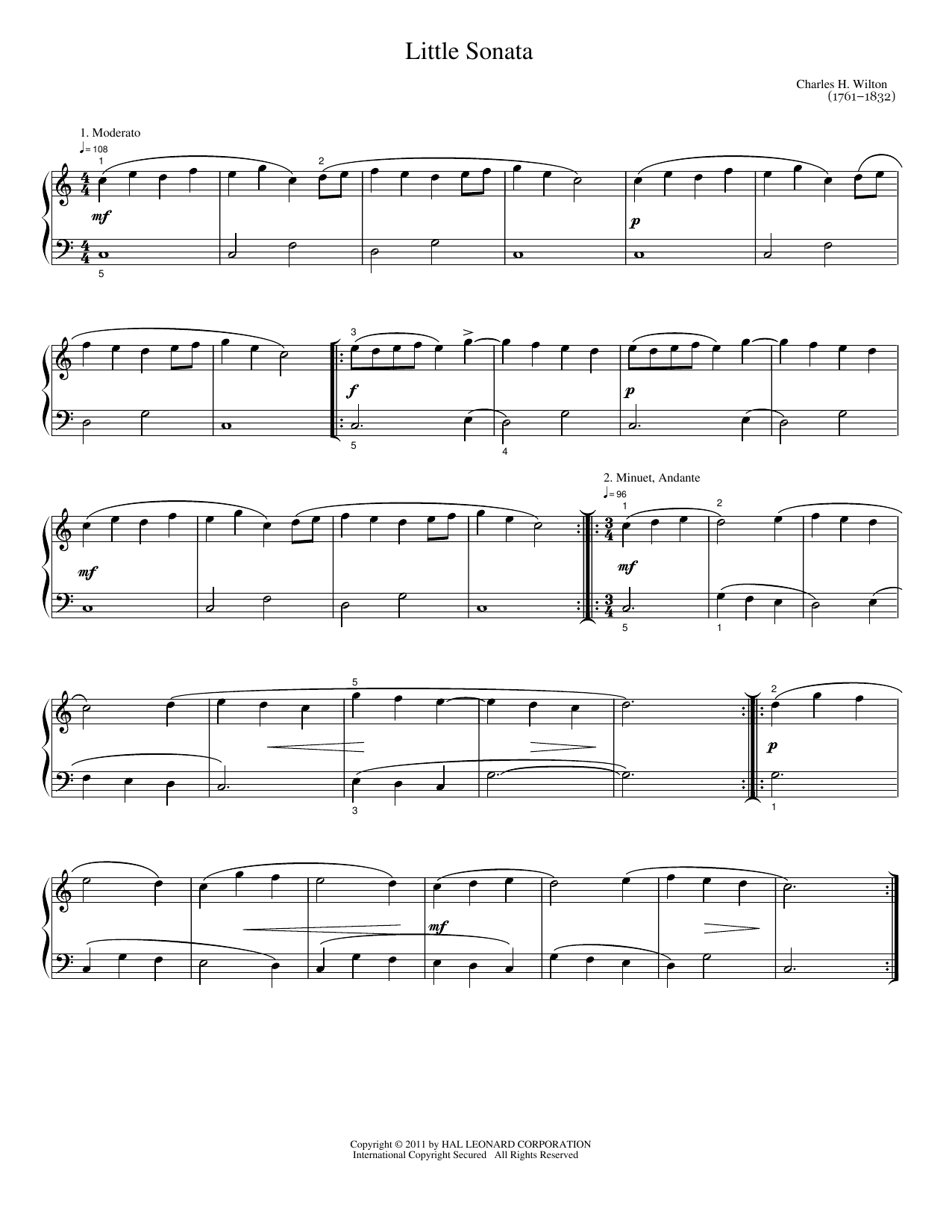 Little Sonata: Easy Piano