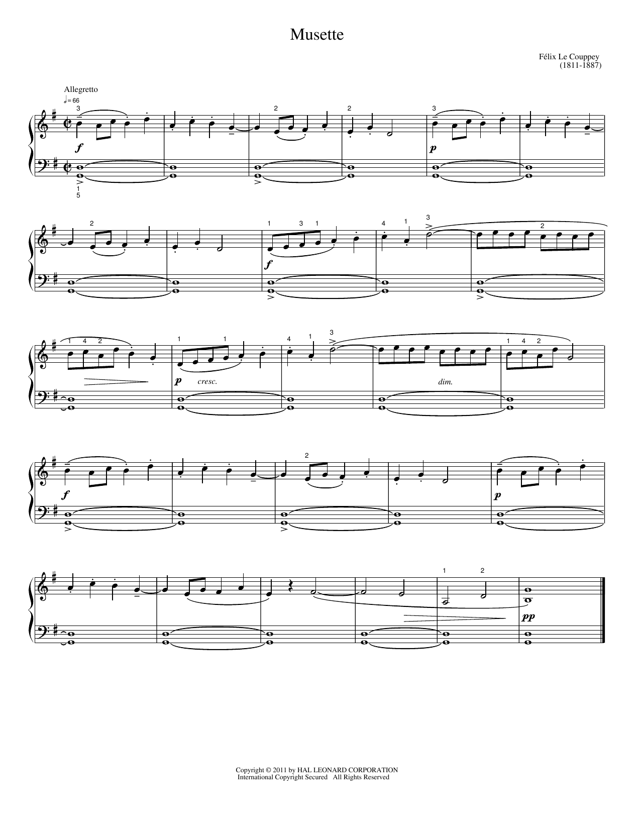 Musette: Easy Piano